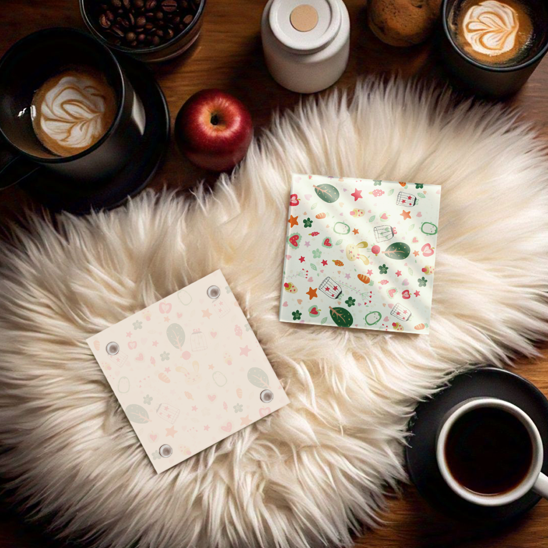 Glass Coasters (Set of 4) - Cupid's Garden