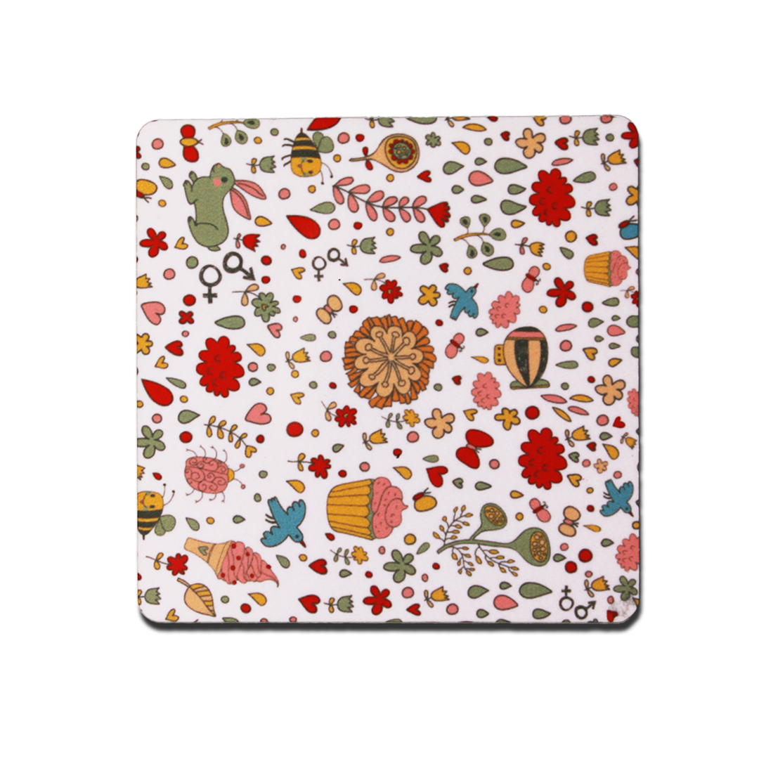 Wooden Coasters (Set of 4) - Love in Bloom