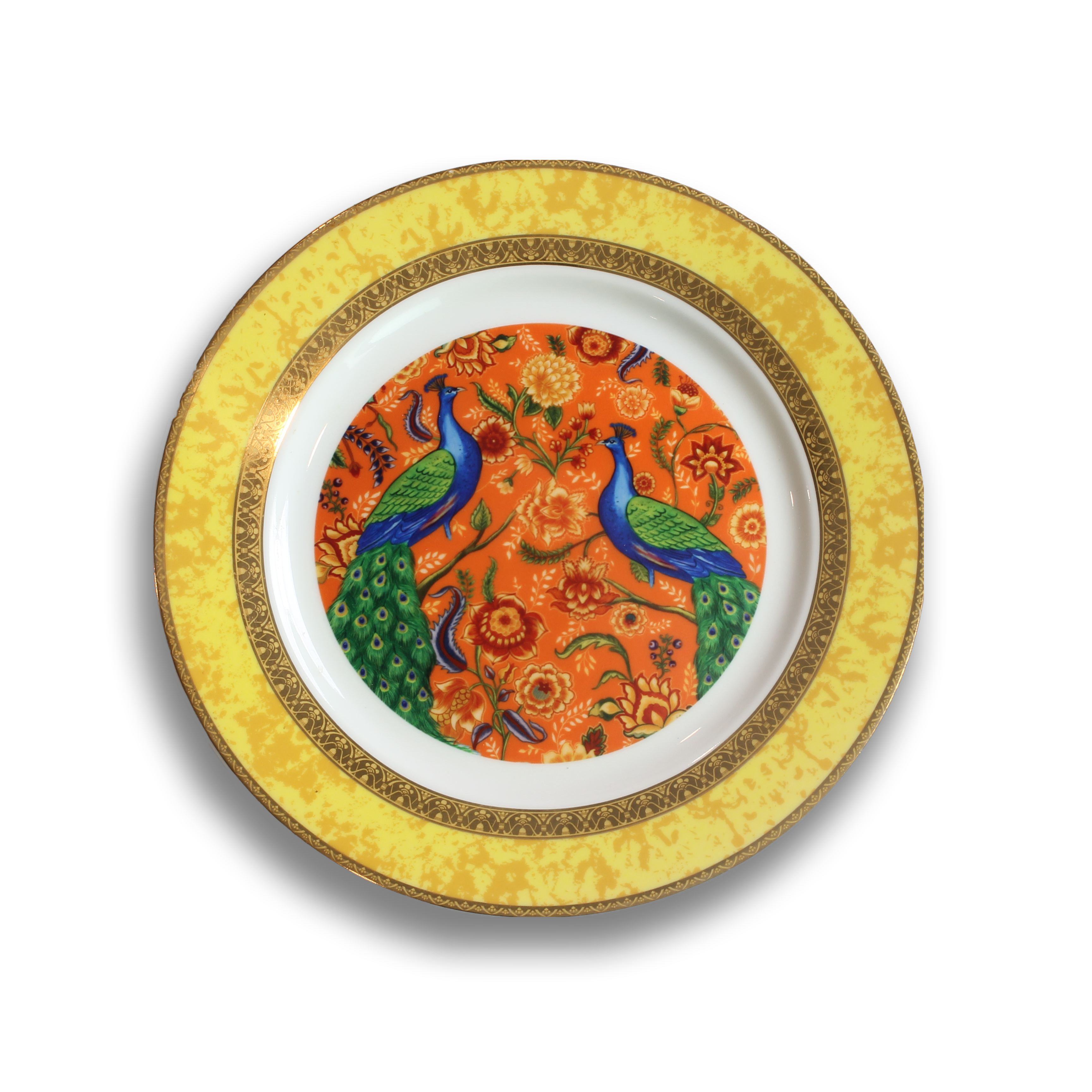 Decorative Wall Plate - Graceful Peacock Gold Plated