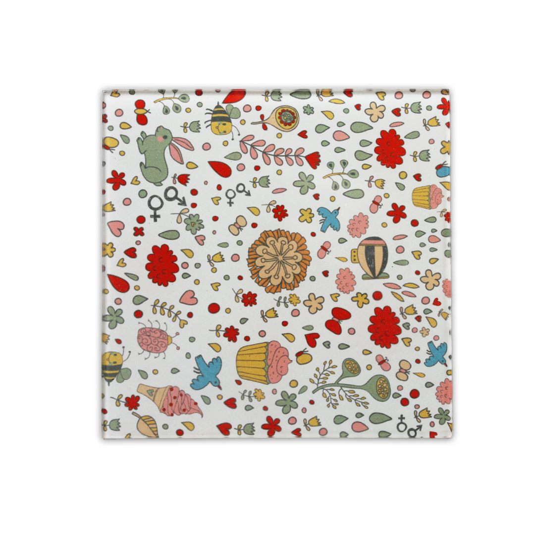 Glass Coasters (Set of 4) - Love in Bloom