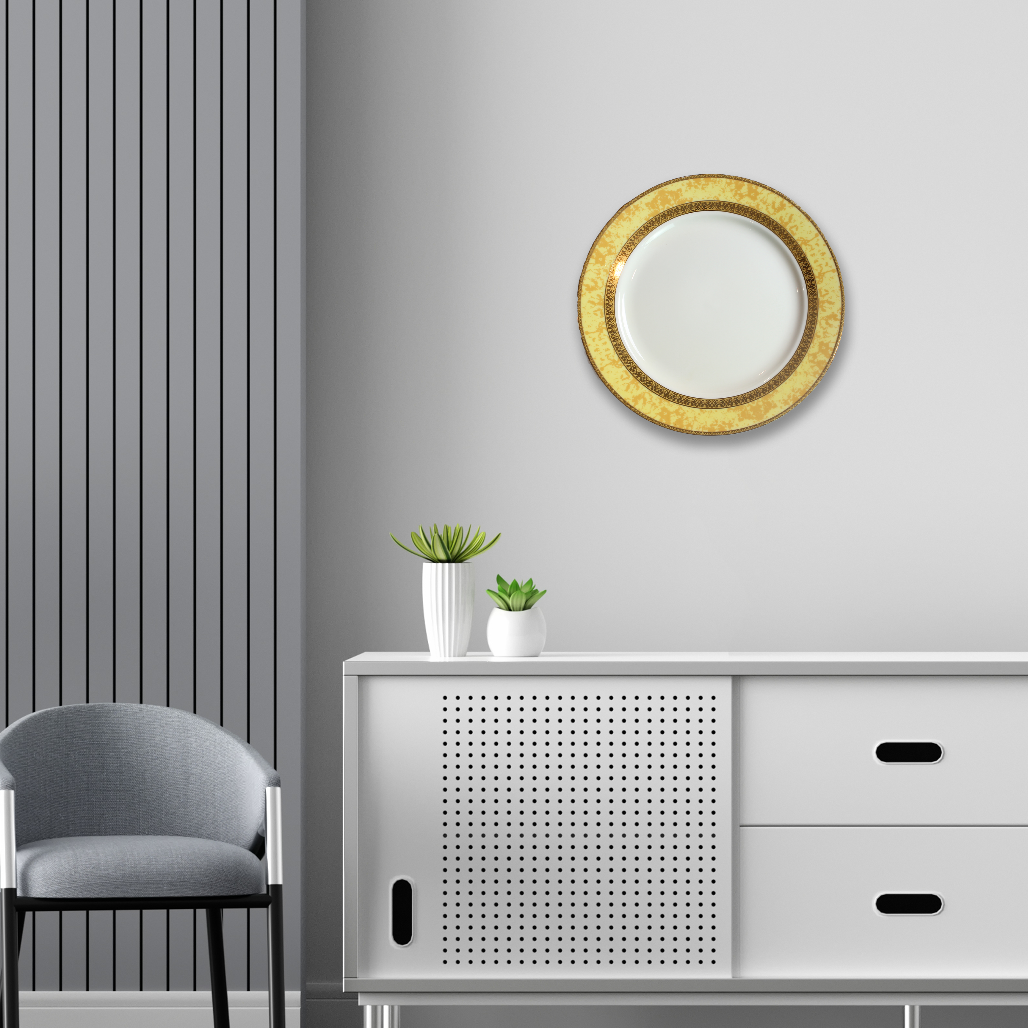 Decorative Wall Plate - Ochre Gold Plated
