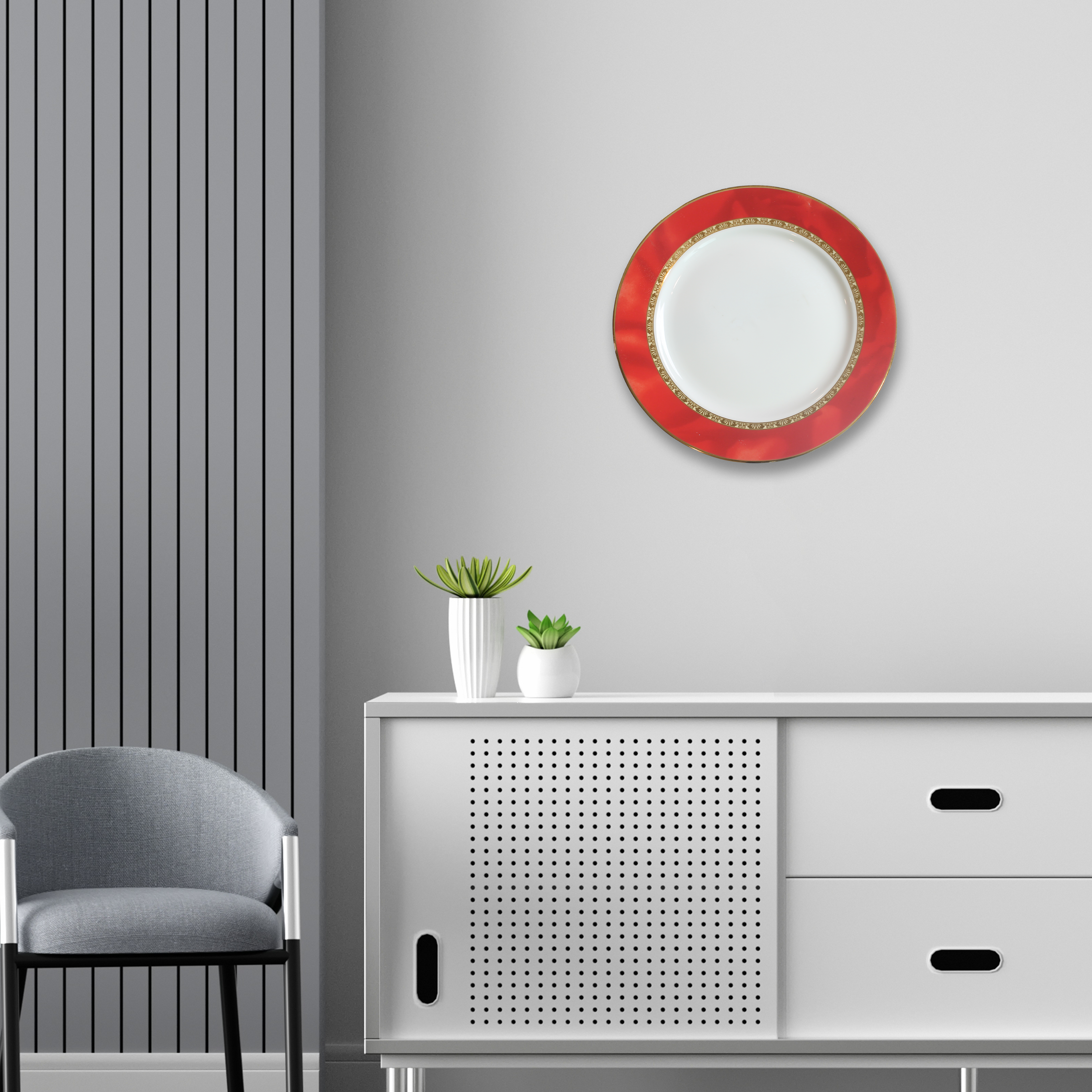 Decorative Wall Plate - Carmine Gold Plated