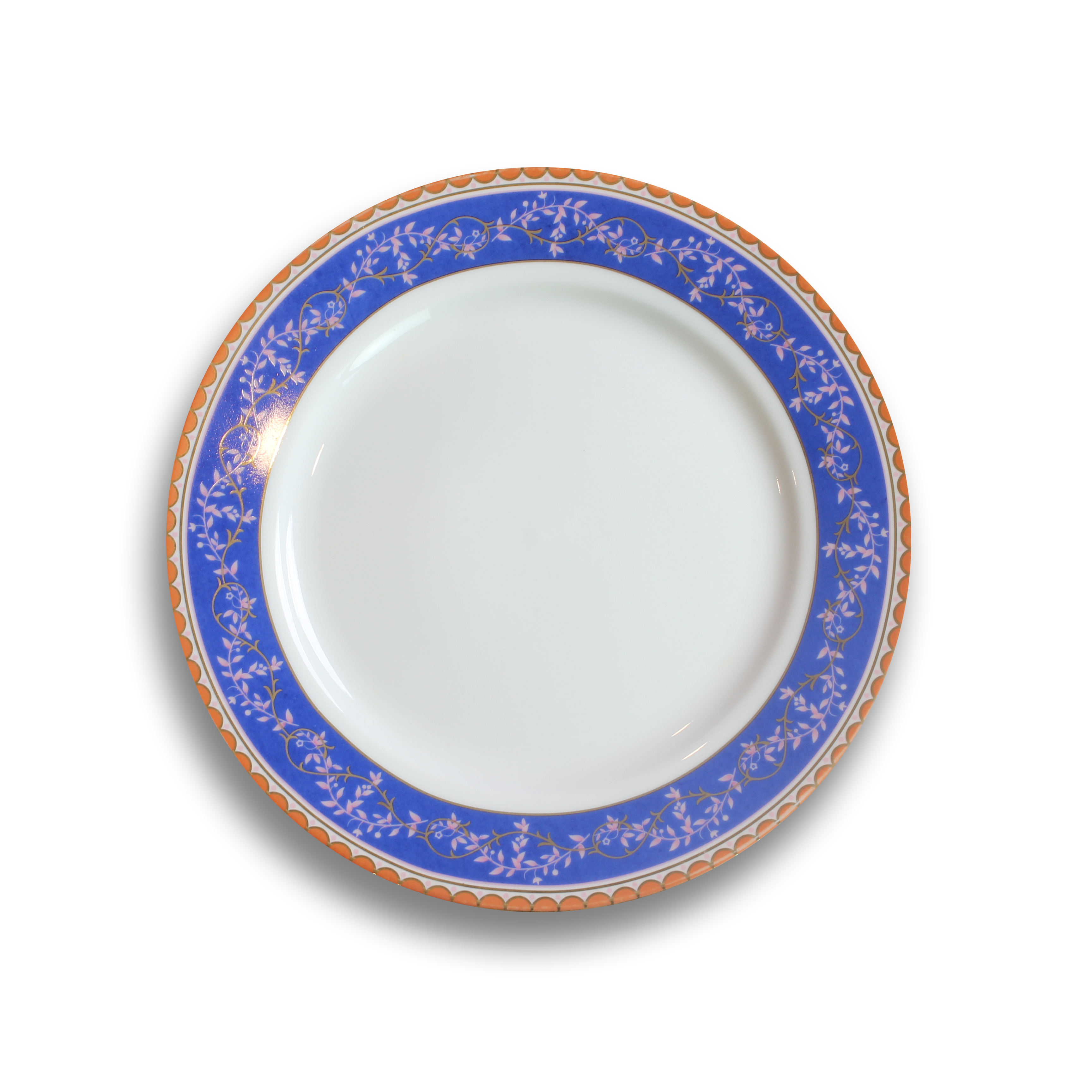 Decorative Wall Plate - Floral Azure Gold Plated