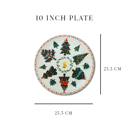 Decorative Wall Plates - A Christmas Tree and Reindeer