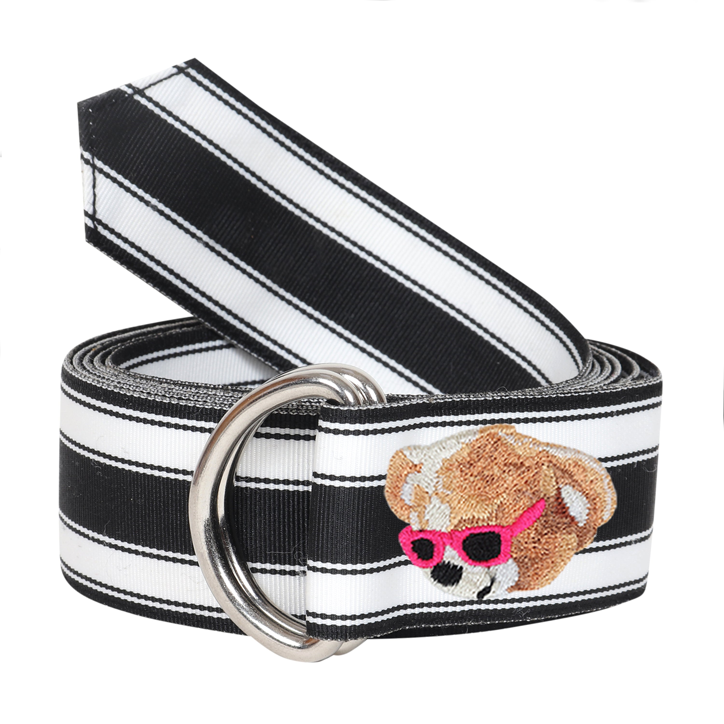 Hunter Grosgrain D-Ring Embroidered Belts