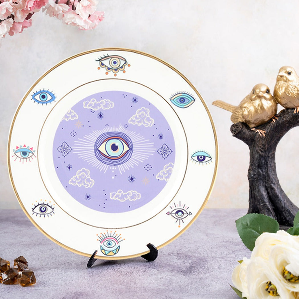 Decorative Wall Plate - Gold Evil Eye