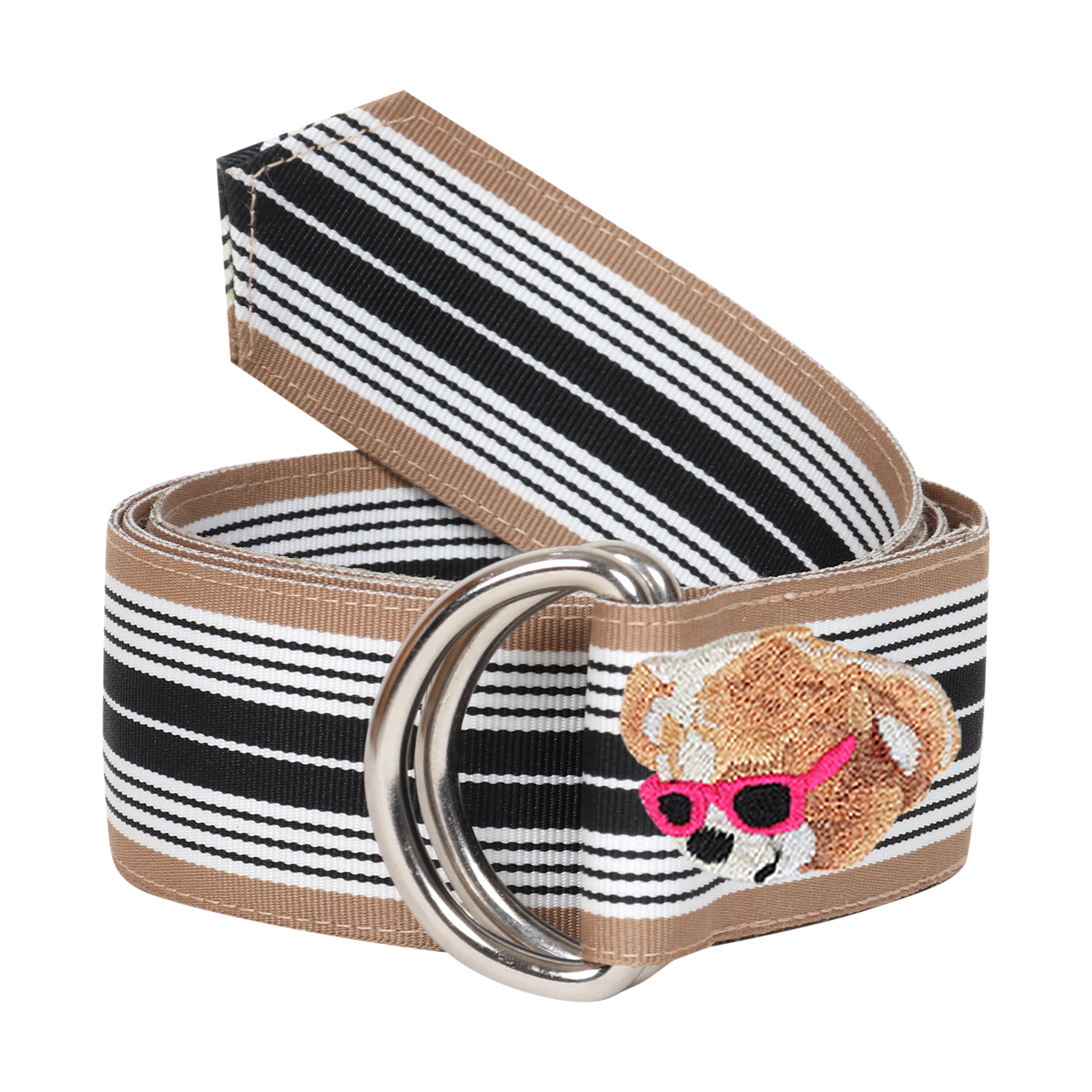 Arden Grosgrain Ribbon D-Ring Embroidered Belts