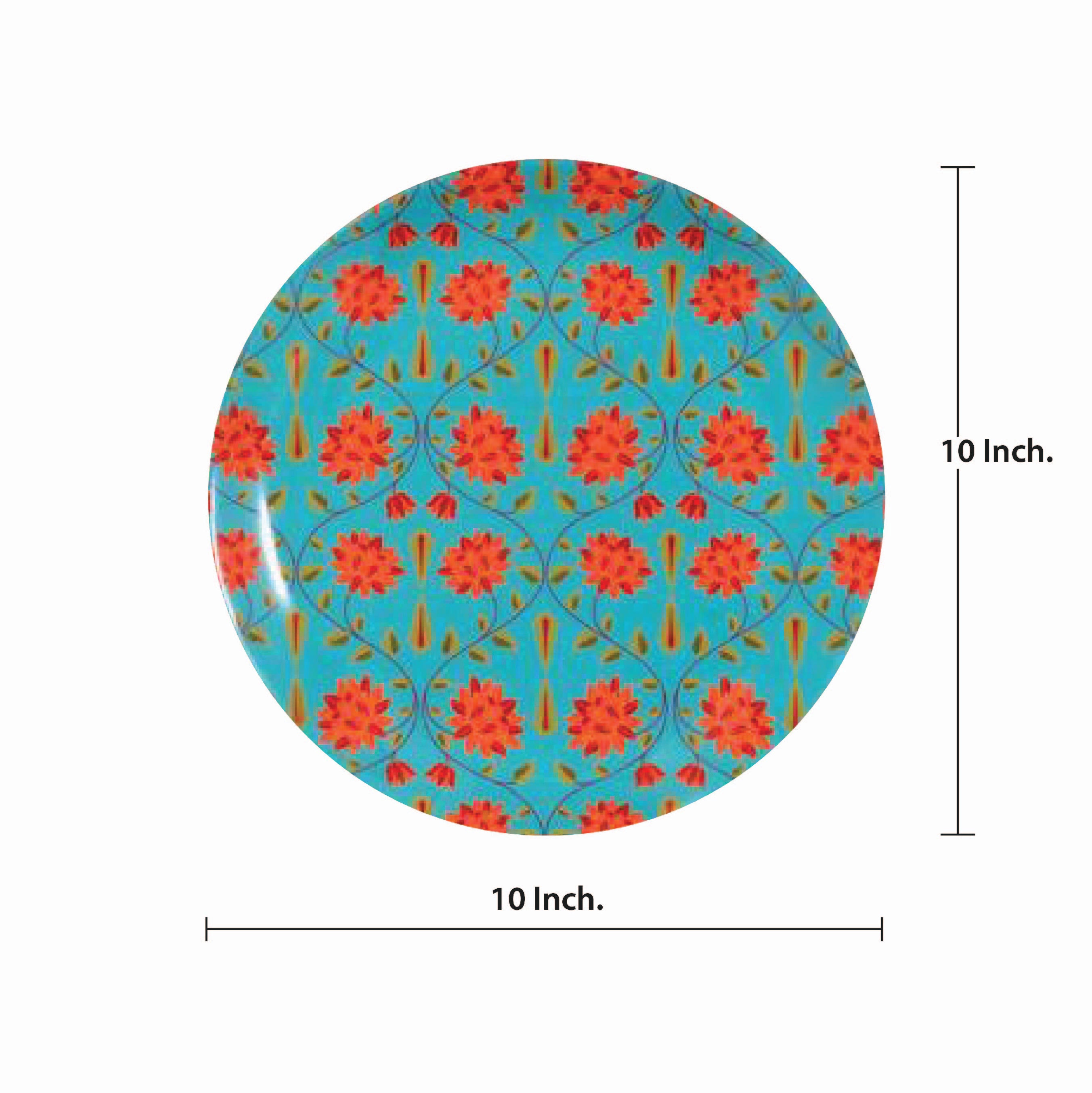 Decorative Wall Plate - Babur (Blue and Red)