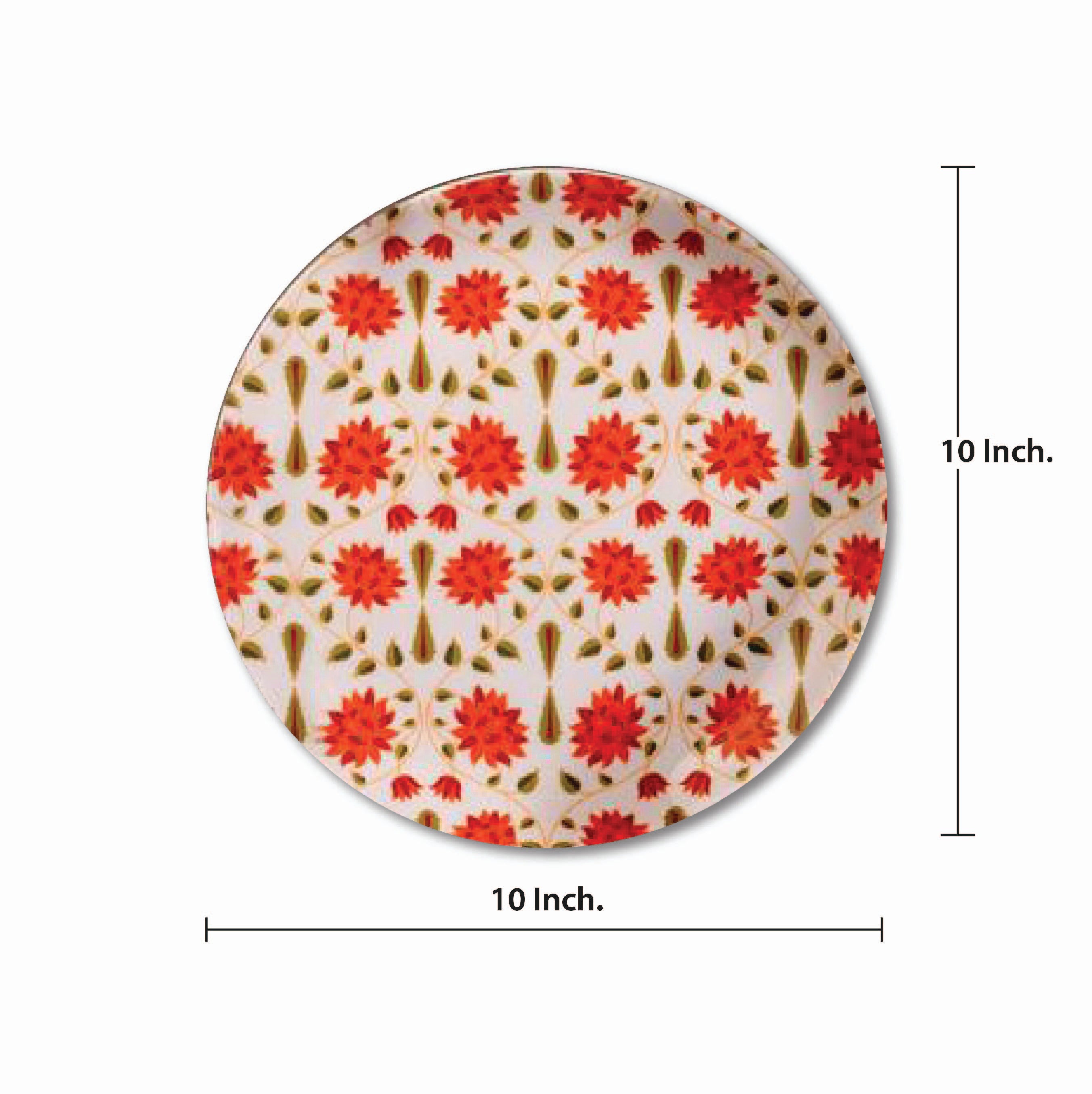 Decorative Wall Plate - Babur (White and Red)