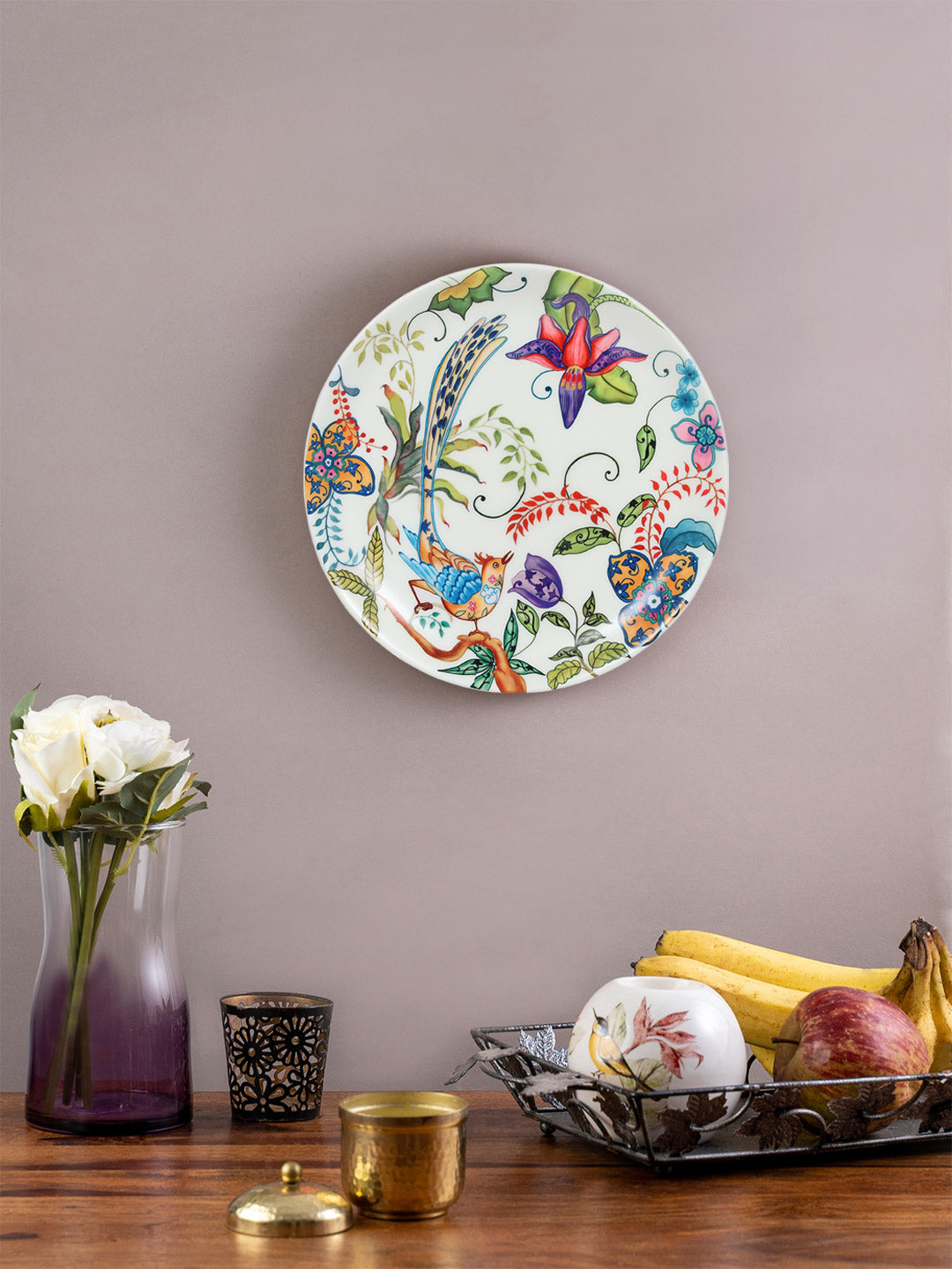 Decorative Wall Plate - Floral Enchantment (Matte Finish)