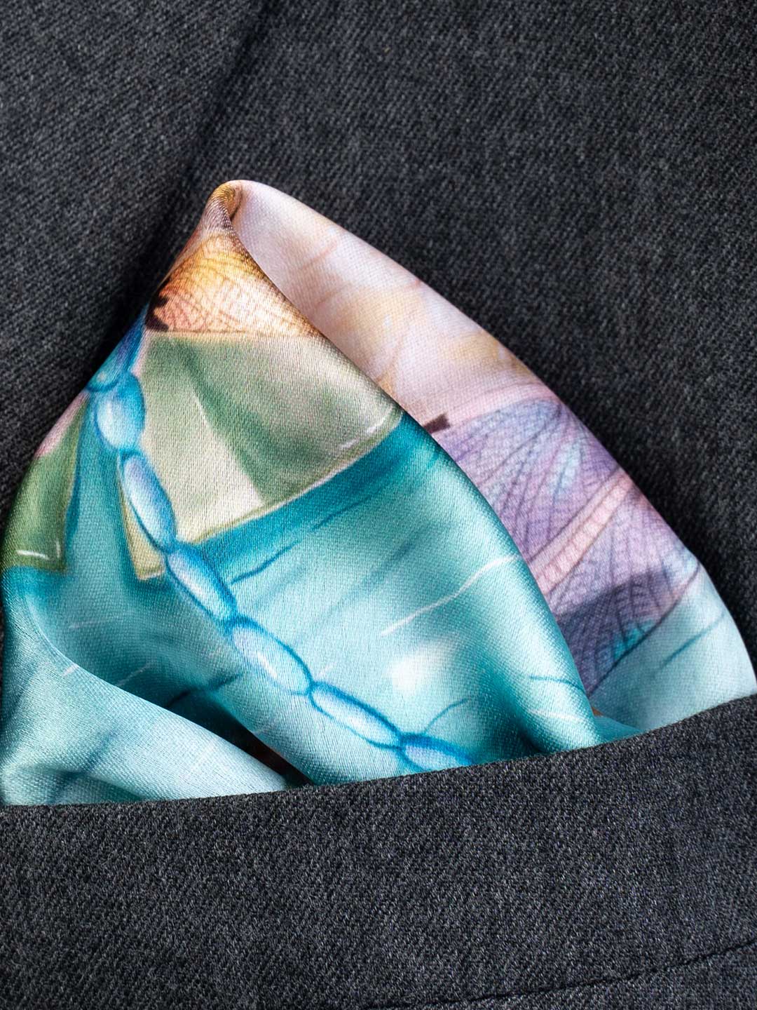 Pocket Square - The Water Tale of Dragonflies