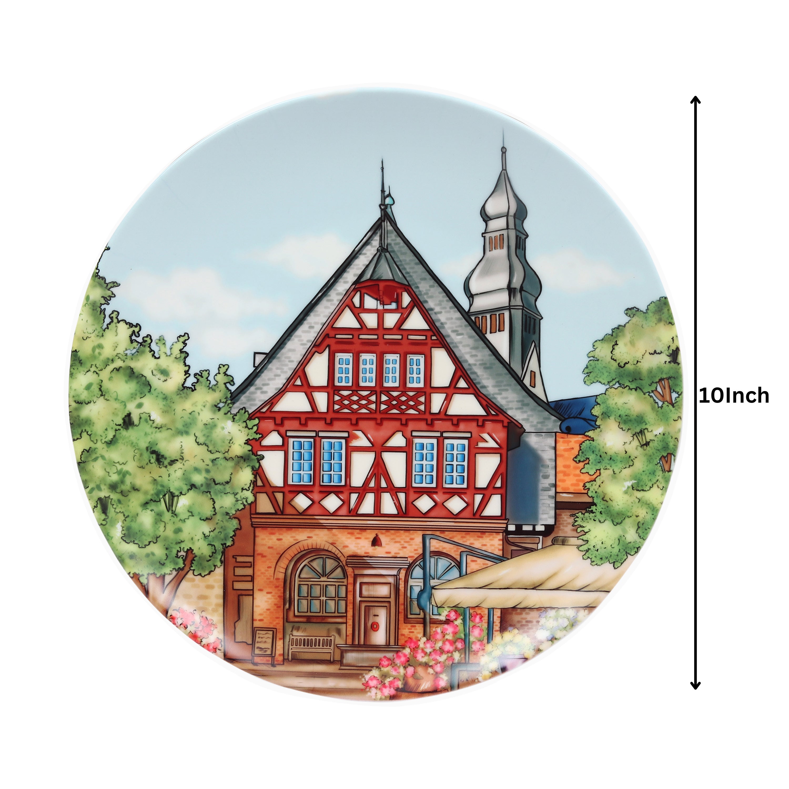 Decorative Wall Plate - European Architecture Germany (Matte Finish)