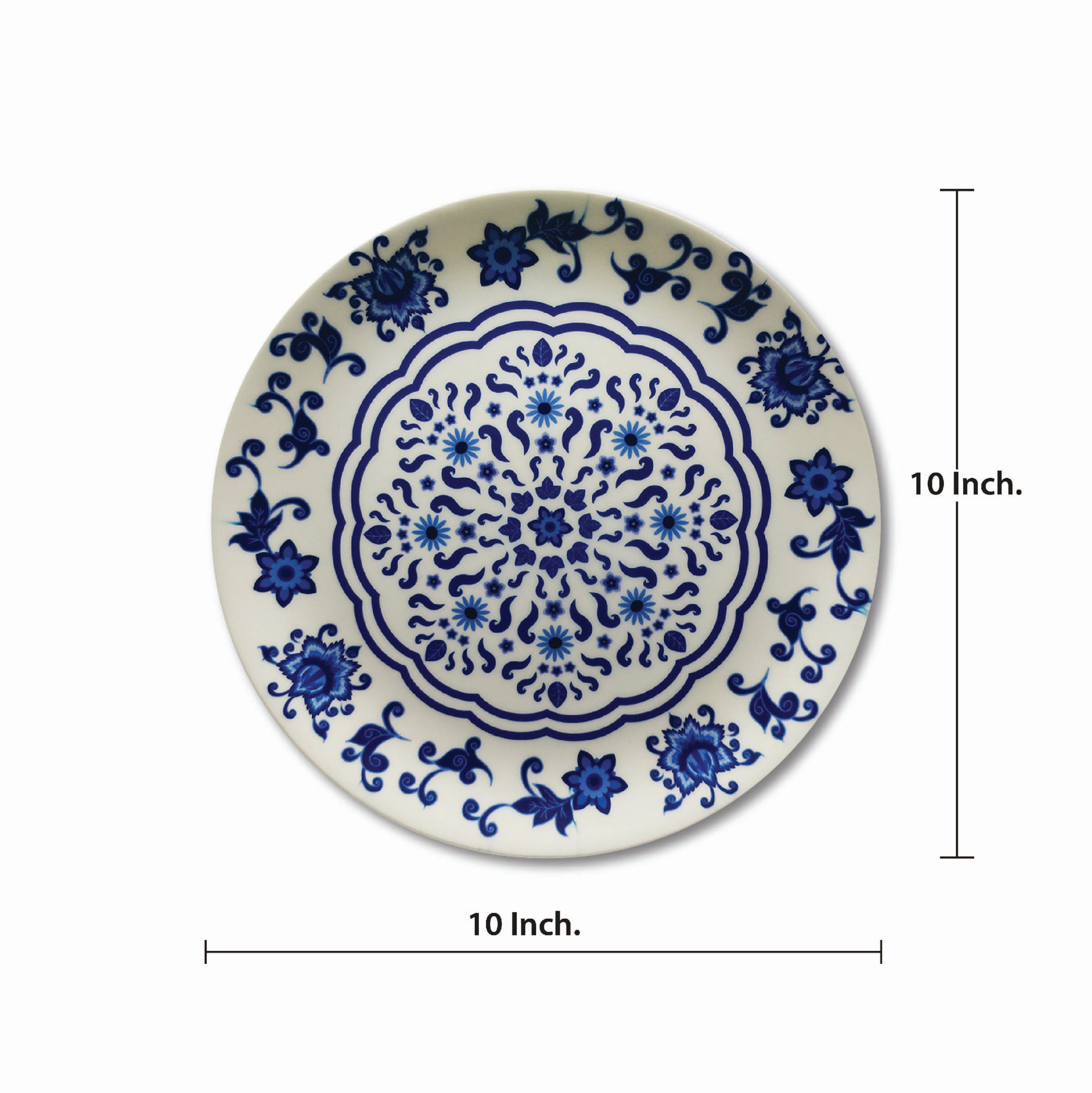 Decorative Wall Plates - Floral Blue pottery