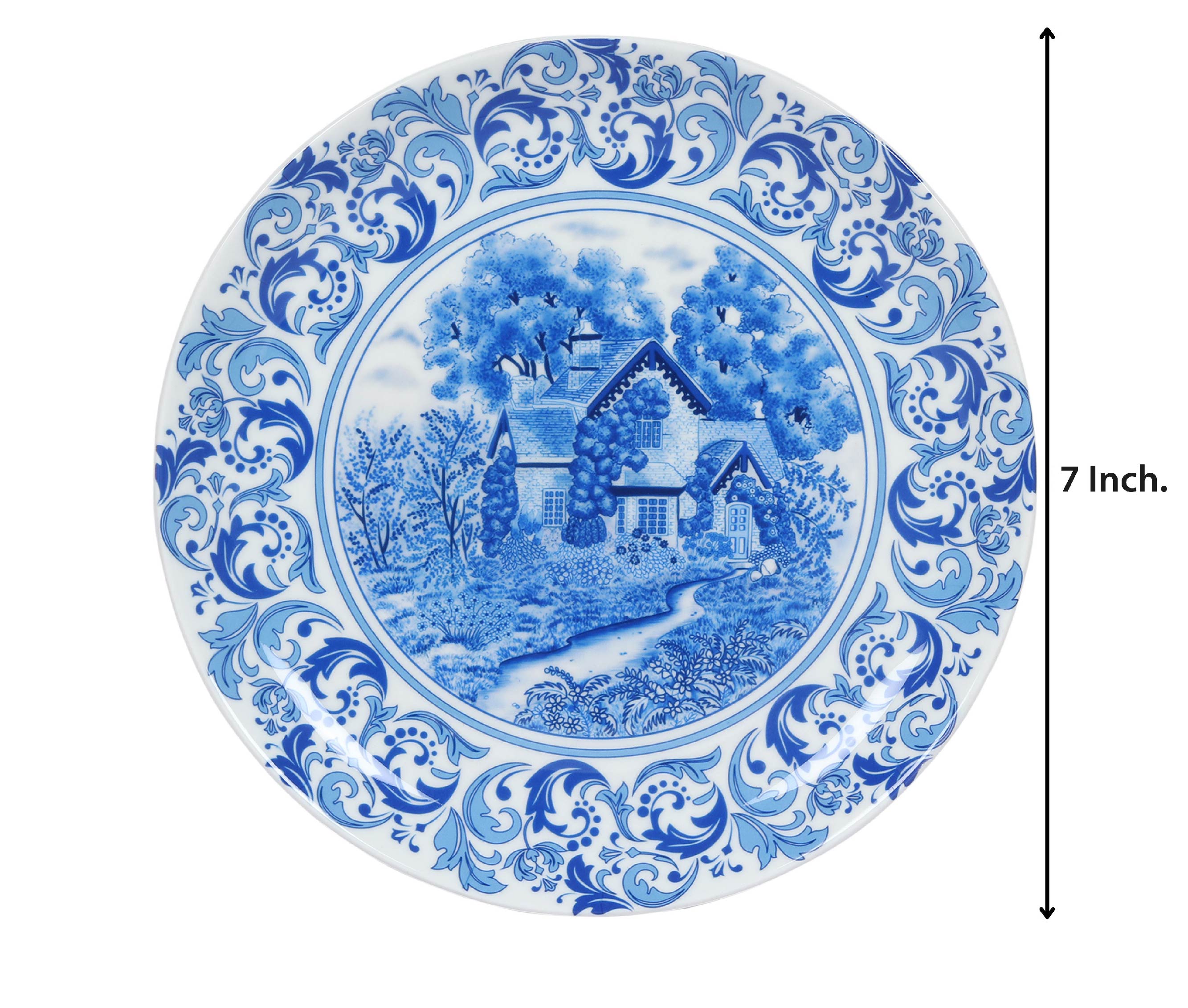 Decorative Wall Plate - Cottage Blue Pottery
