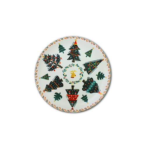 Decorative Wall Plates - A Christmas Tree and Reindeer