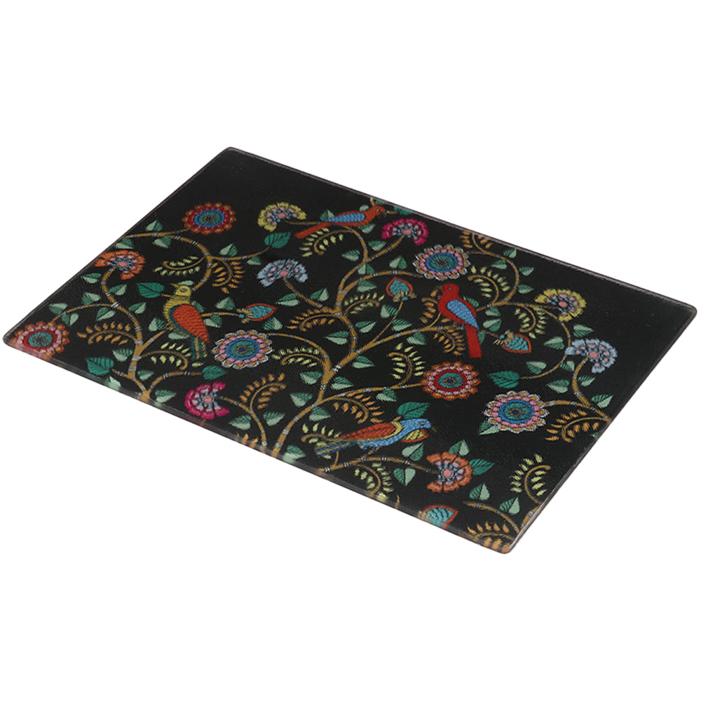 Chopping Board - Madhubani Art - Black