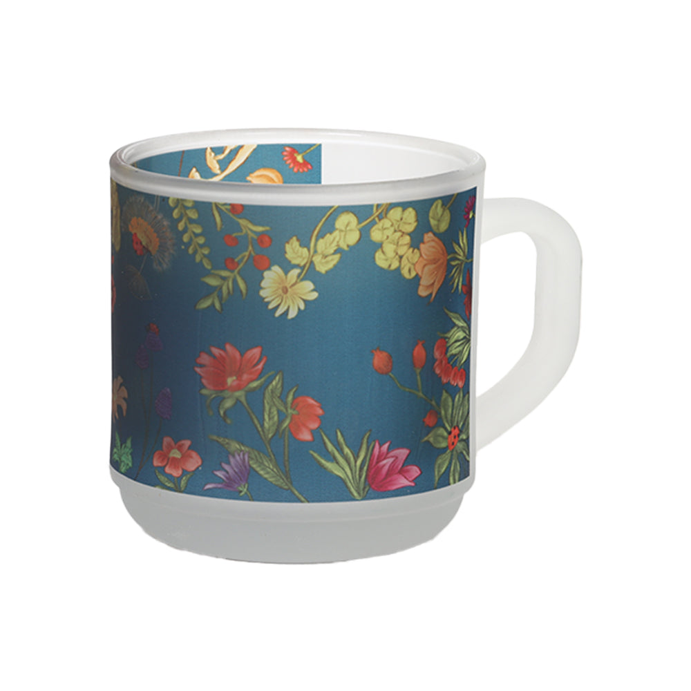 Glass Mugs - Floral Bliss Blue