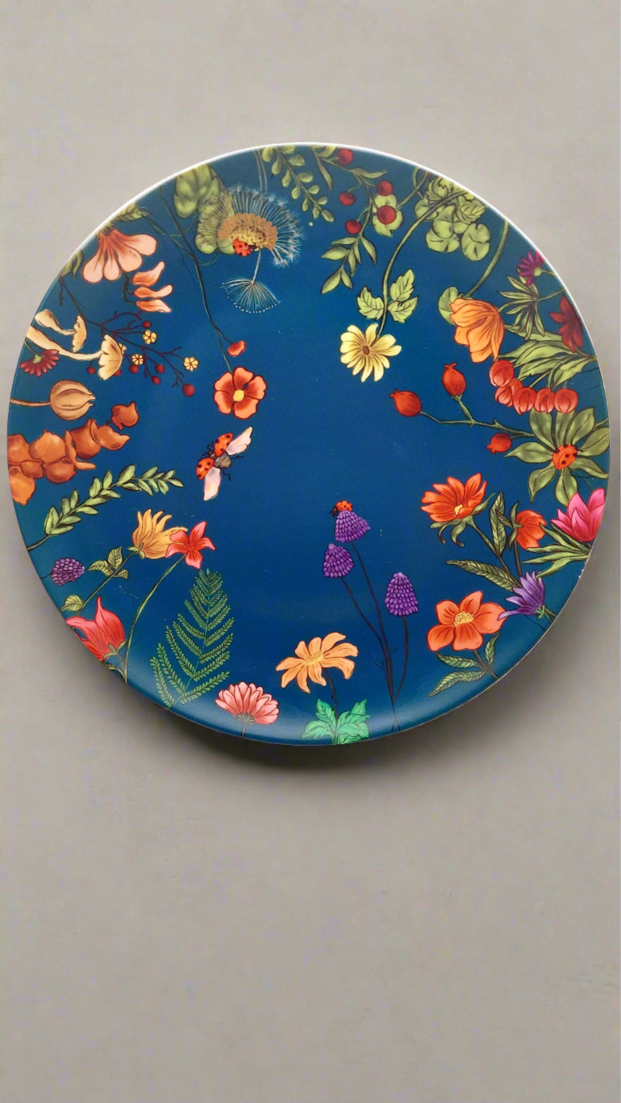 Decorative Wall Plate - Floral Bliss Blue