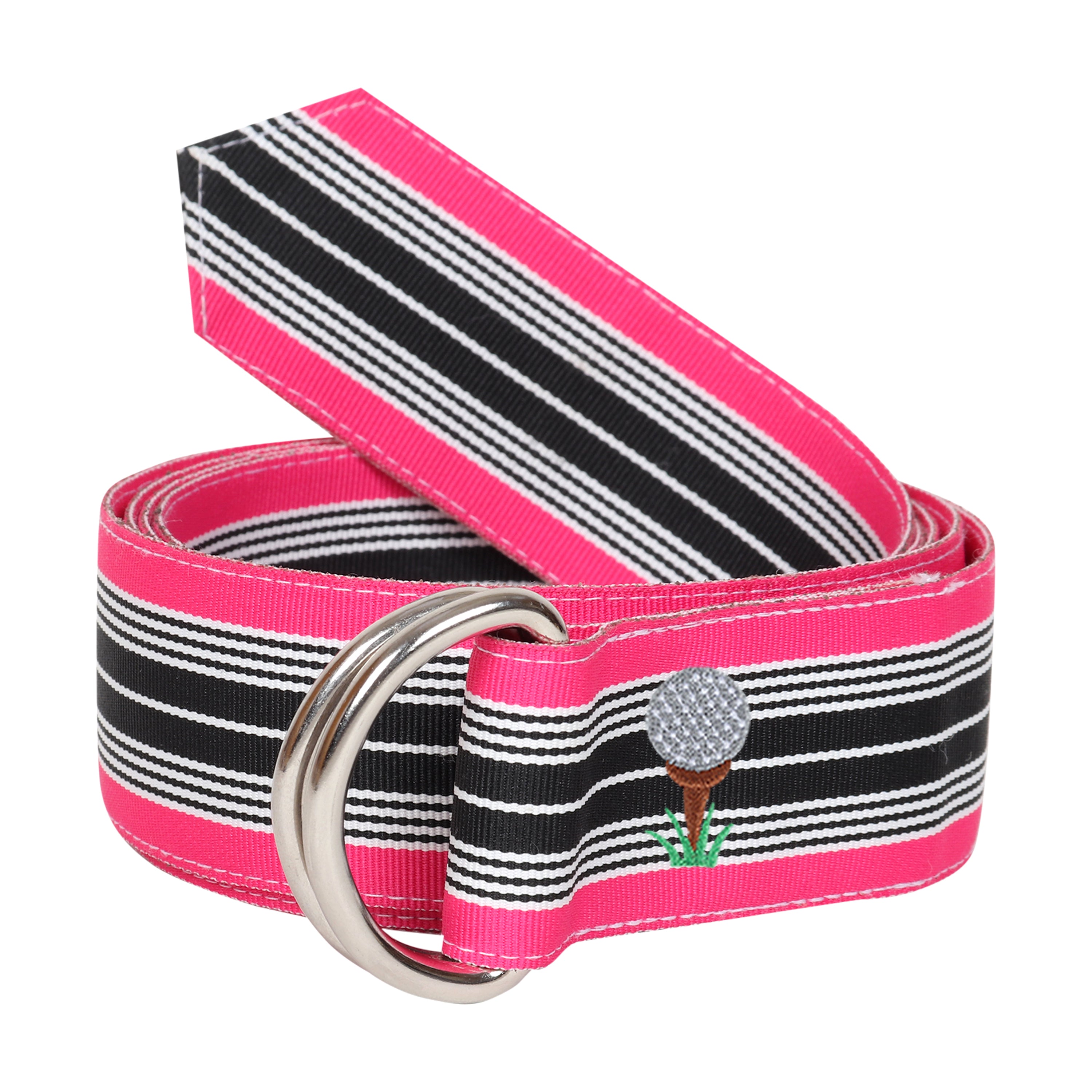 Blair Grosgrain Ribbon D-Ring Embroidered Belt