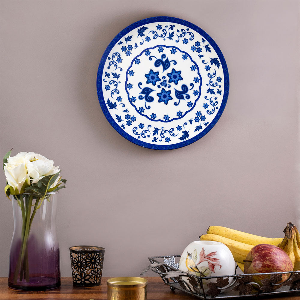 Decorative Wall Plates - Floral Blue pottery