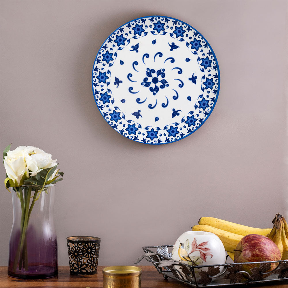Decorative Wall Plates - Floral Blue pottery