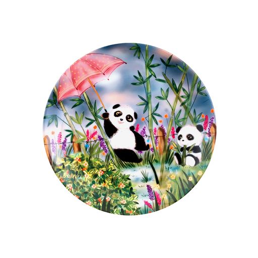 Decorative Wall Plates - Panda loves it when its monsoon