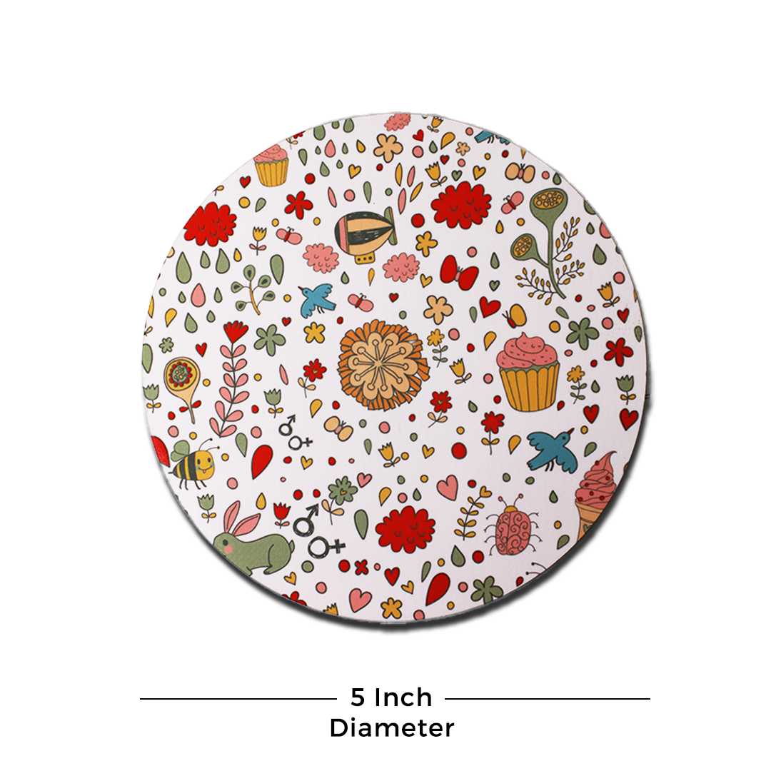 Wooden Coasters (Set of 2) - Love in Bloom