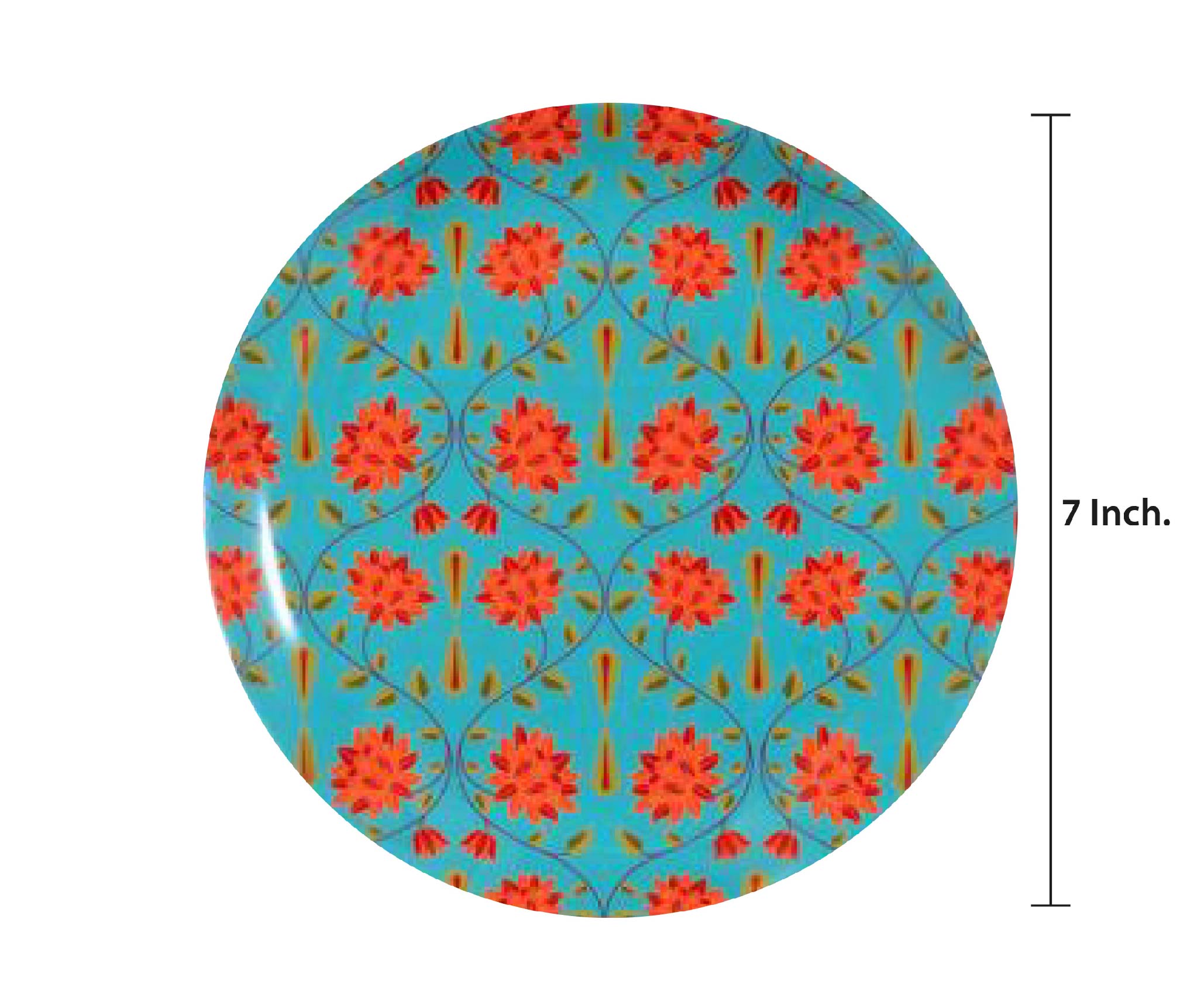 Decorative Wall Plate - Babur (Blue and Red)