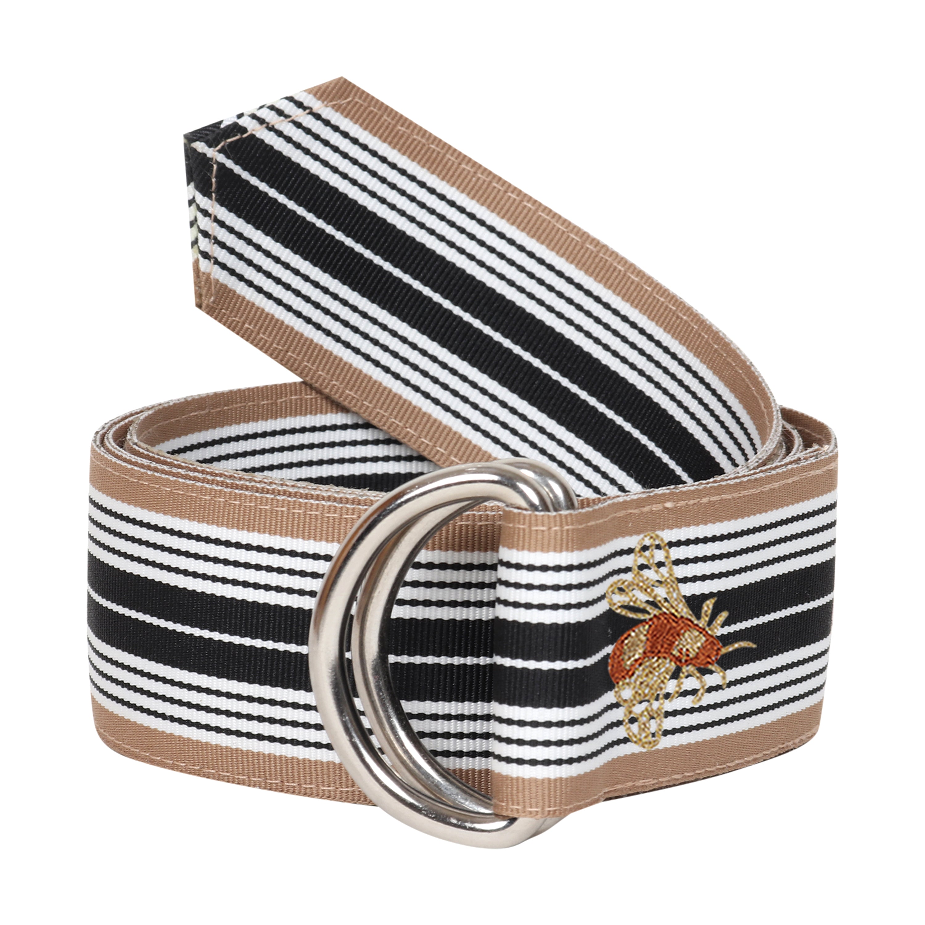 Arden Grosgrain Ribbon D-Ring Embroidered Belts