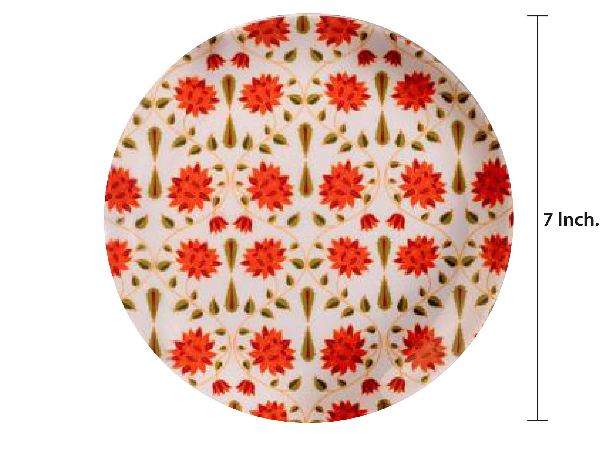 Decorative Wall Plate - Babur (White and Red)