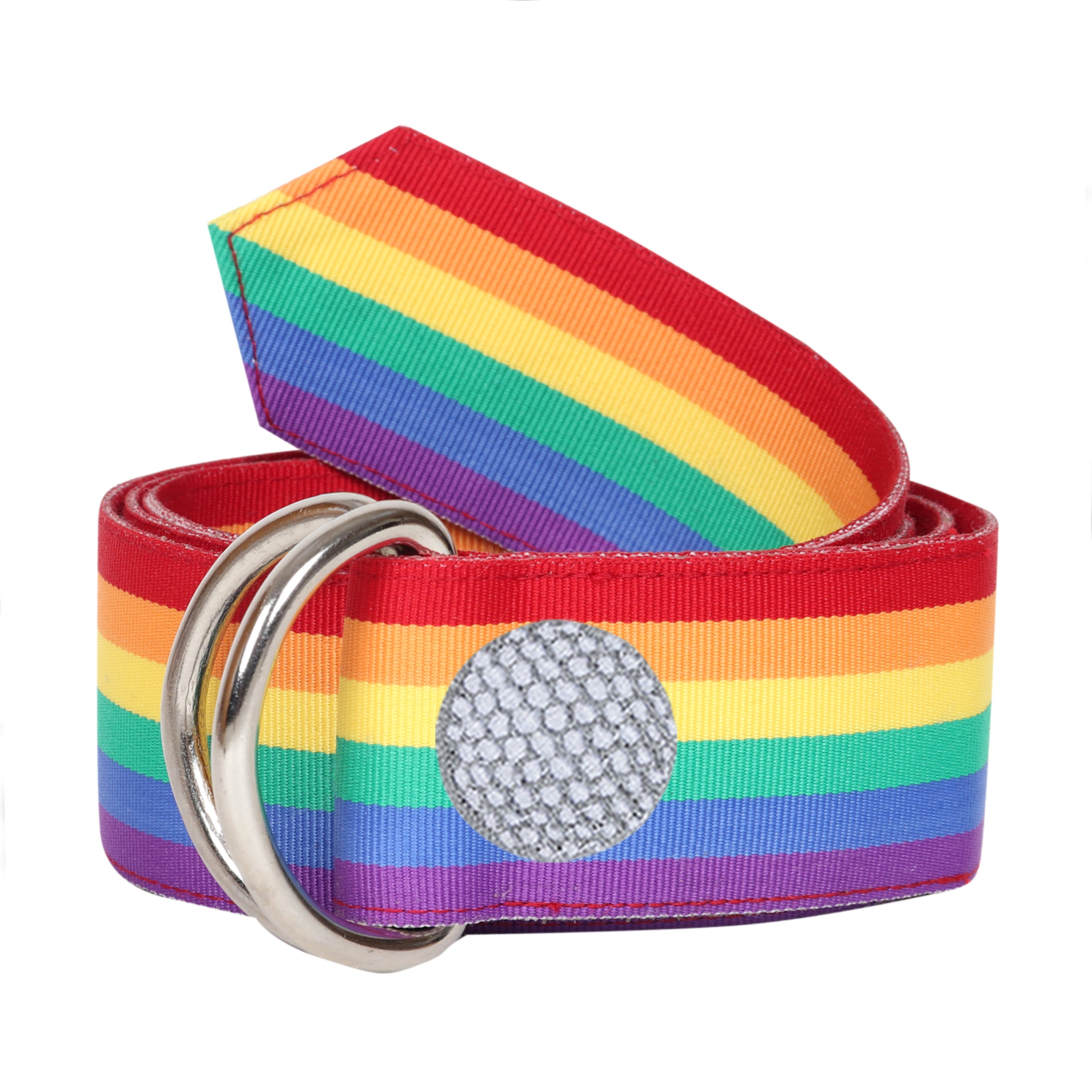 Pride Grosgrain Ribbon D-Ring Embroidered Belt