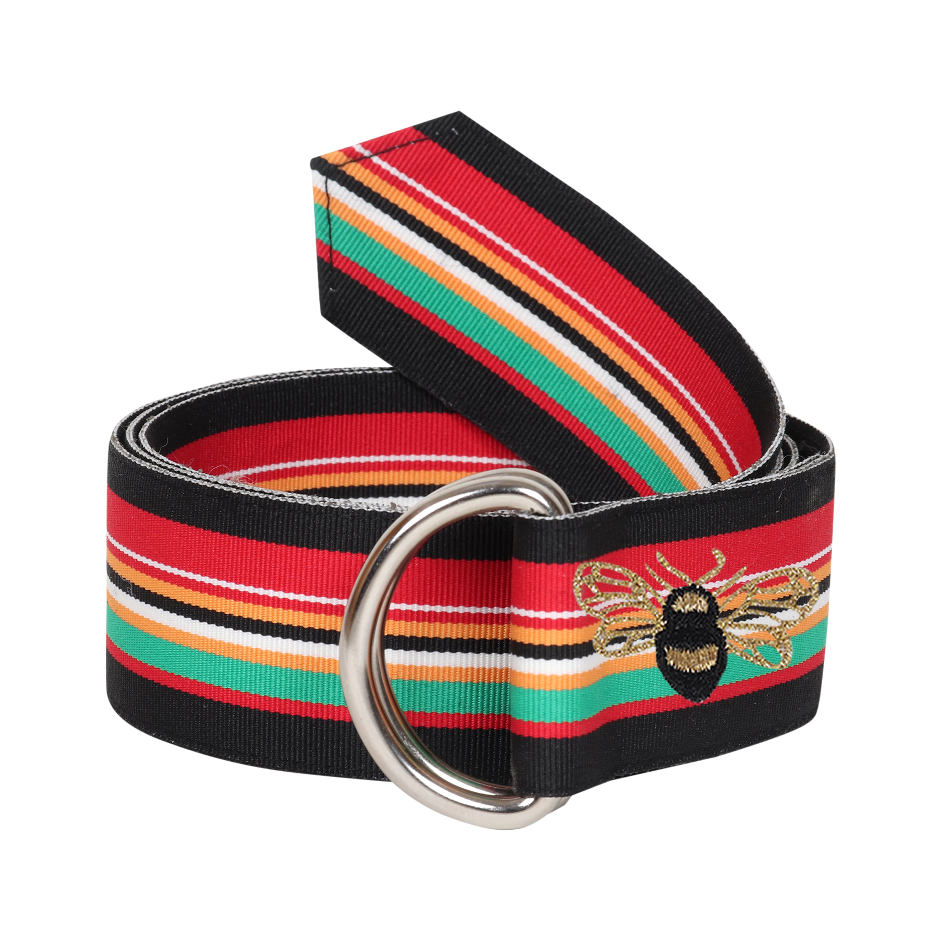 Owen Grosgrain Ribbon D-Ring Embroidered Belts