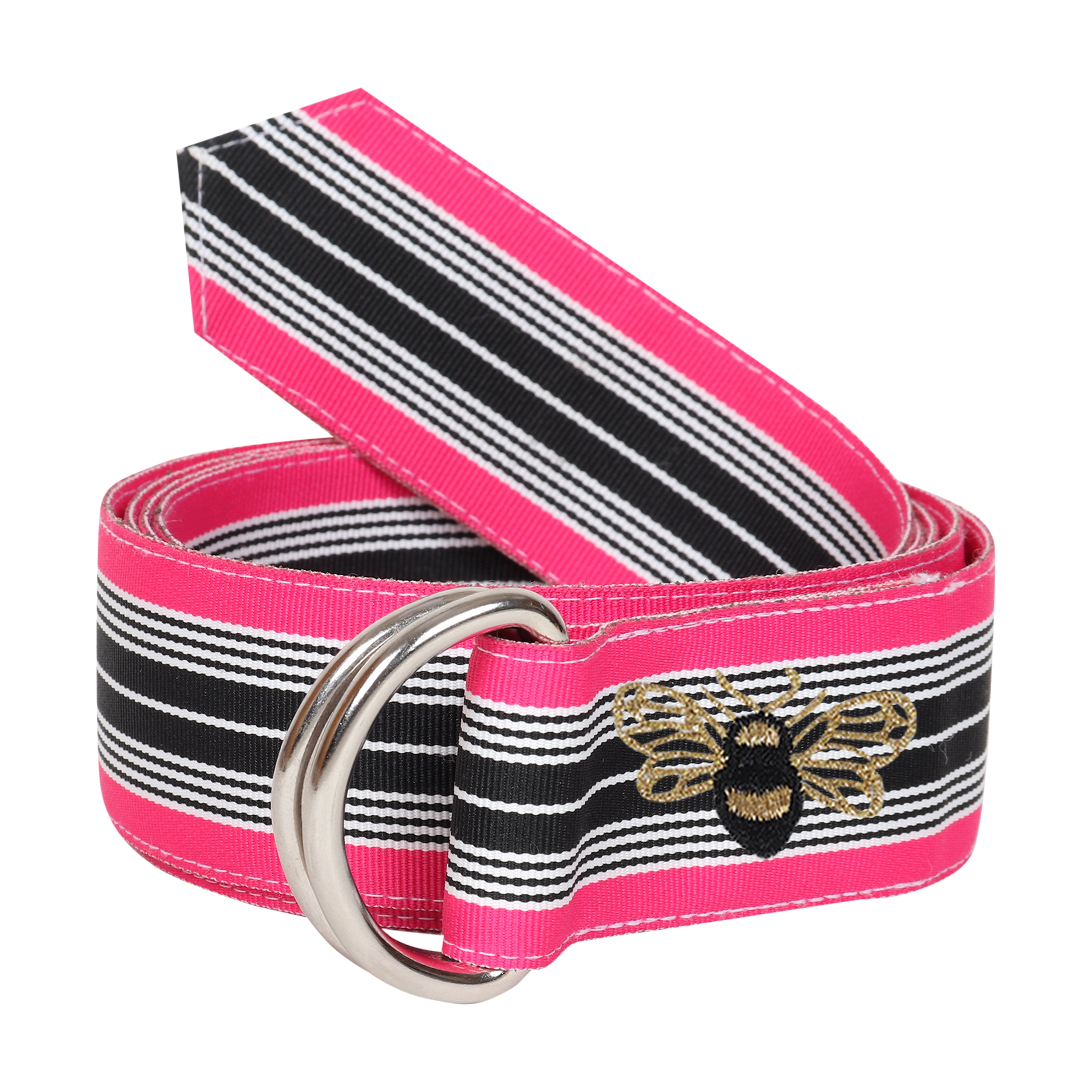 Blair Grosgrain Ribbon D-Ring Embroidered Belt