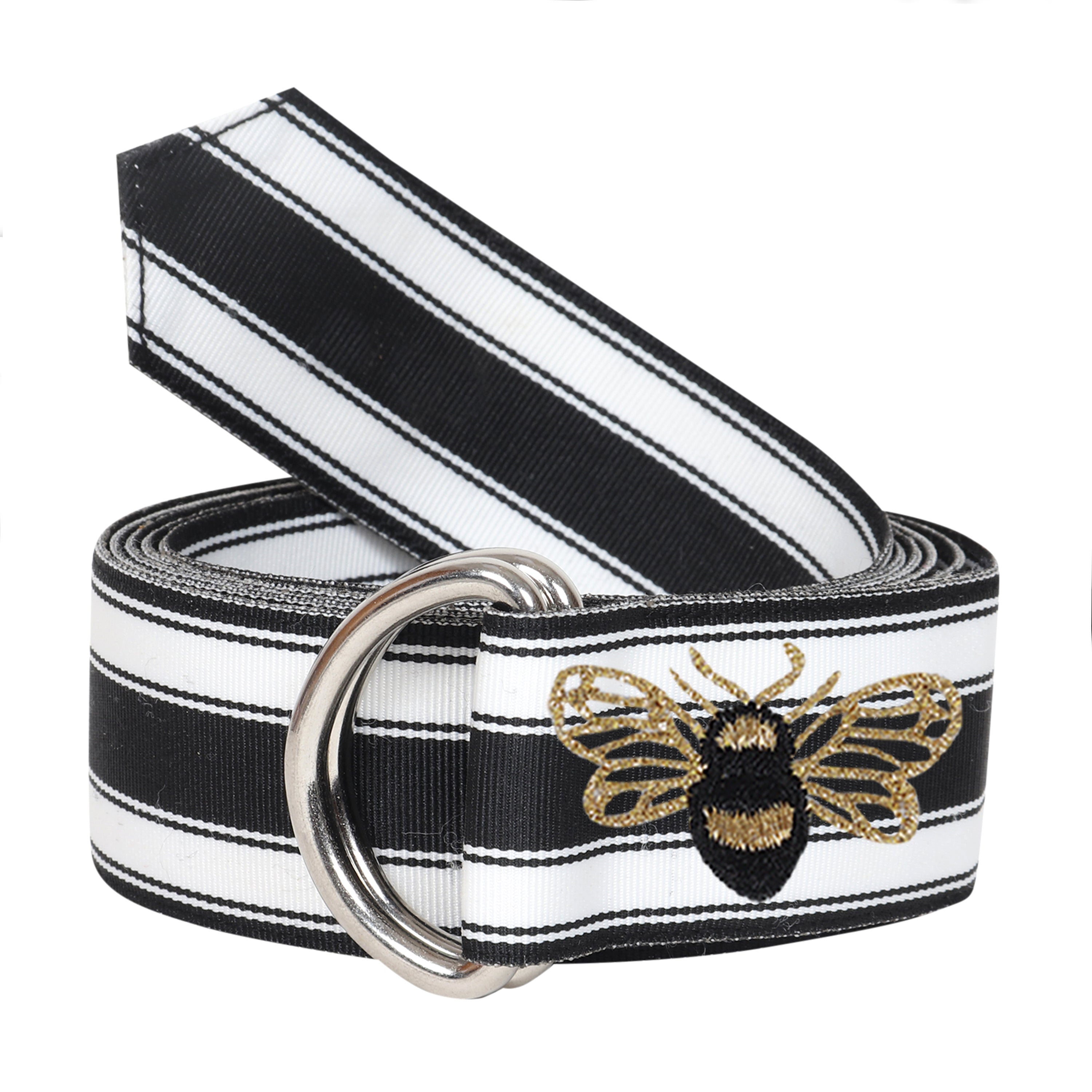 Hunter Grosgrain D-Ring Embroidered Belts