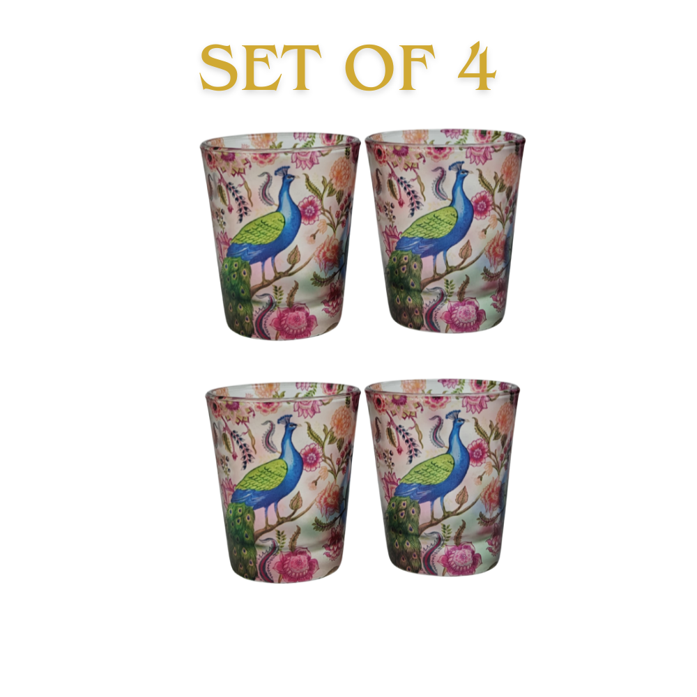 Glass Shot Glasses - Garden Jewel Peacock
