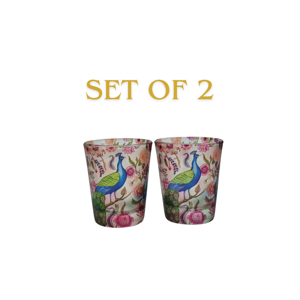 Glass Shot Glasses - Garden Jewel Peacock