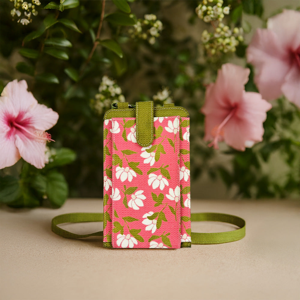Bold Pink Floral Mobile Sling