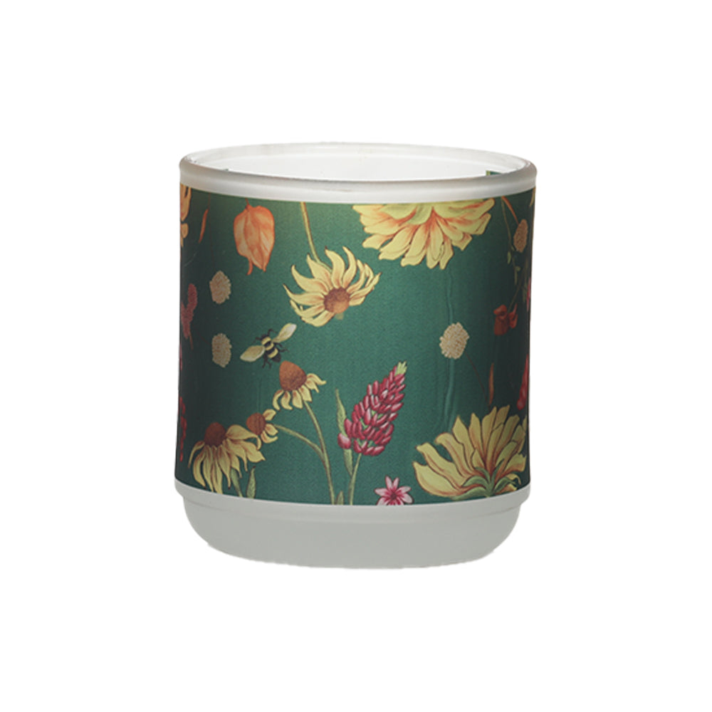 Glass Mugs - Floral Bliss Green