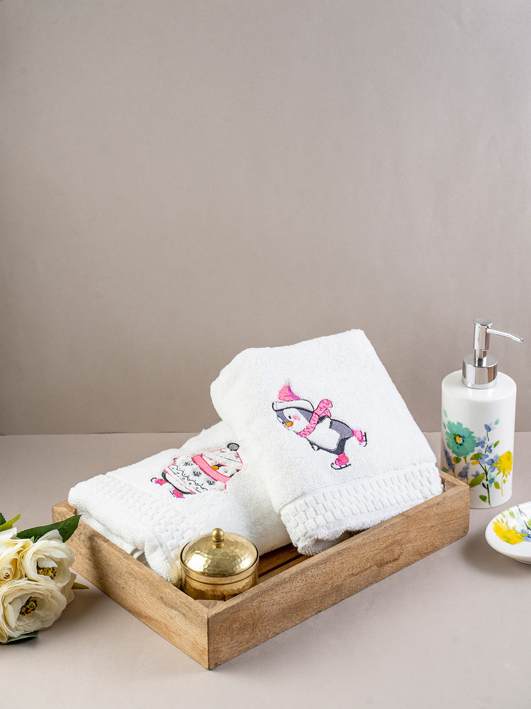 Hand Towels - Pinky Penguin Gift Set