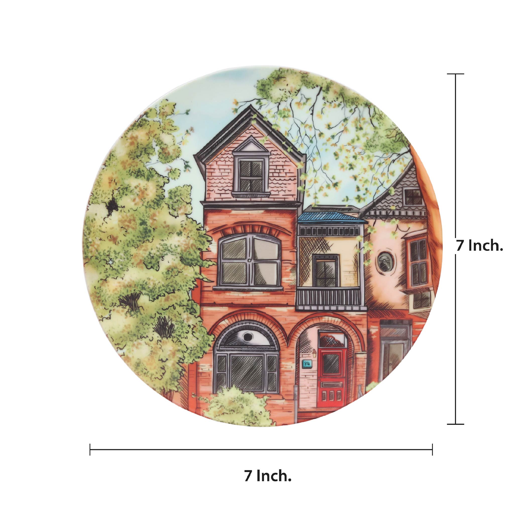 Decorative Wall Plate - Architecture Victorian House (Matte Finish)