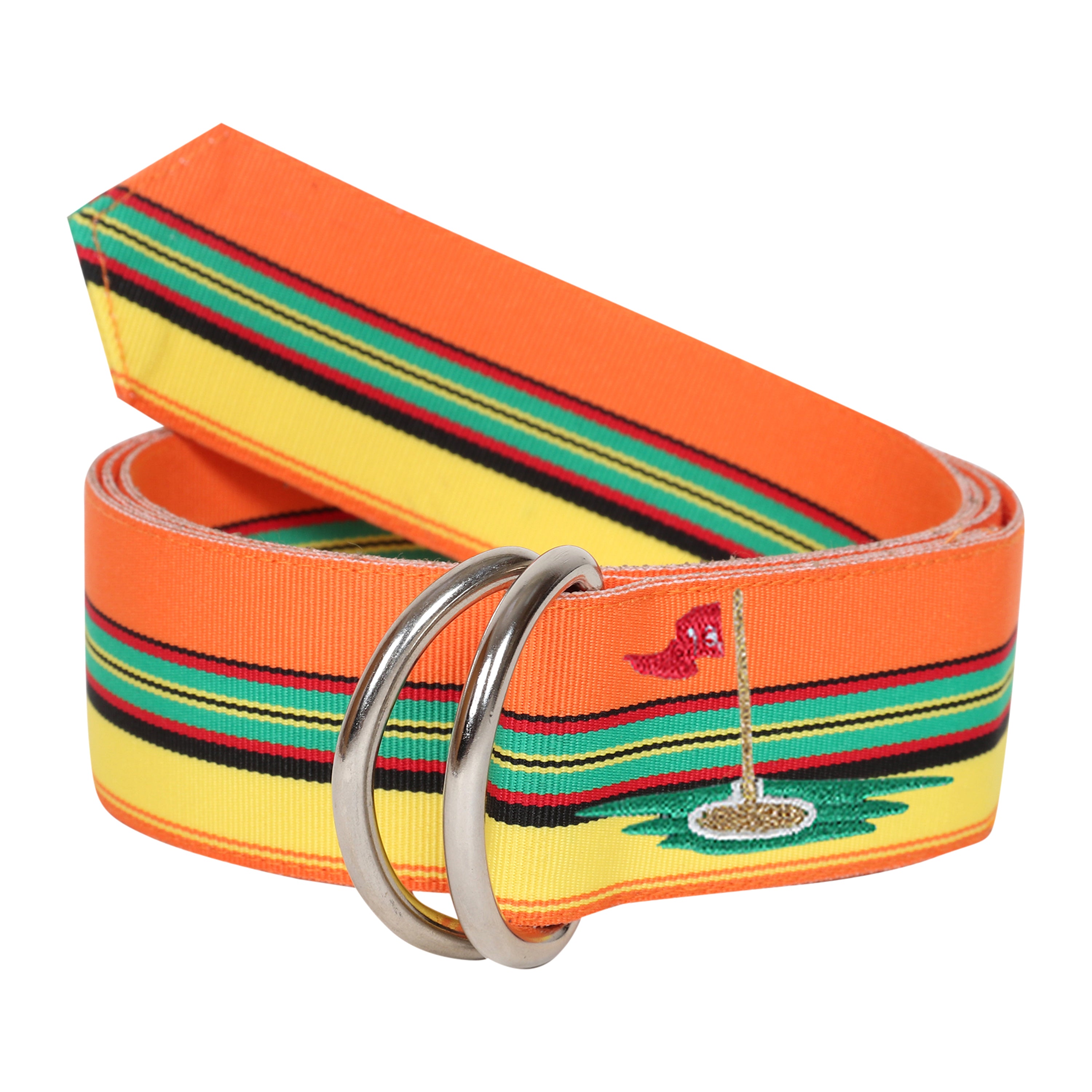 Drew Grosgrain Ribbon D-Ring Embroidered Belt