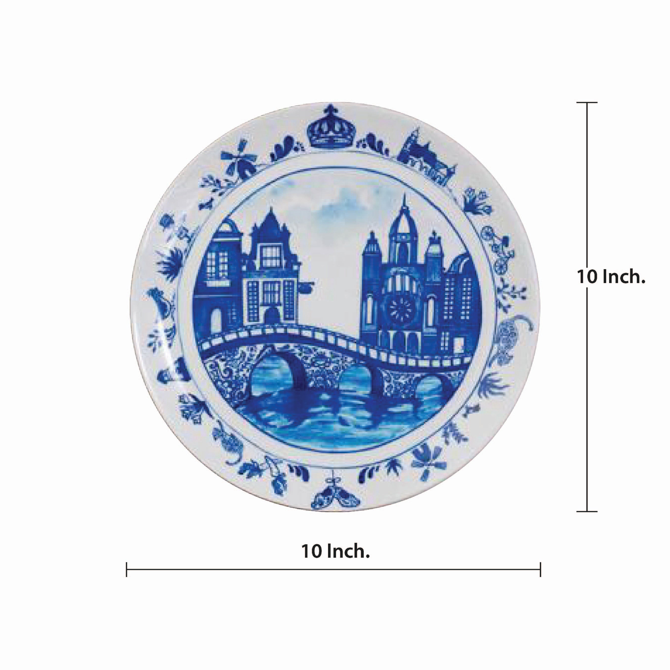 Decorative Wall Plate - Bridge Blue Pottery
