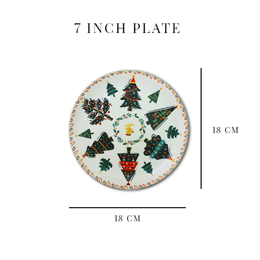 Decorative Wall Plates - A Christmas Tree and Reindeer