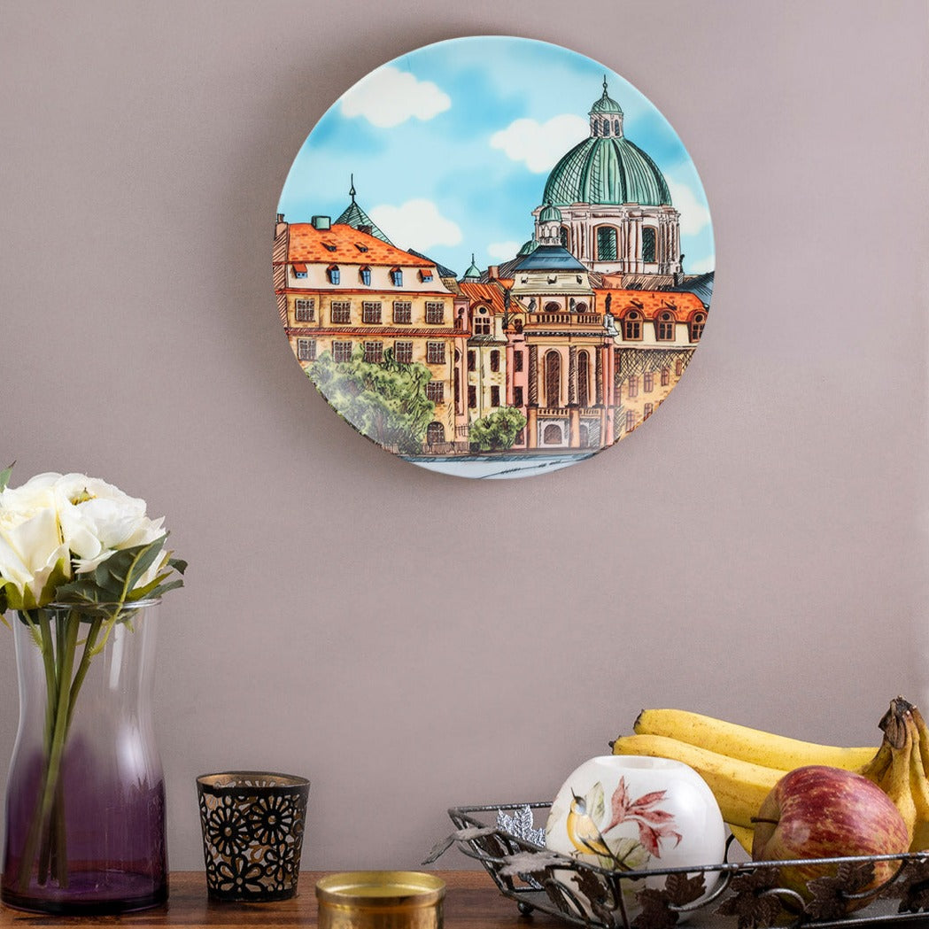 Decorative Wall Plate - European Architecture Prague ( Matte Finish)