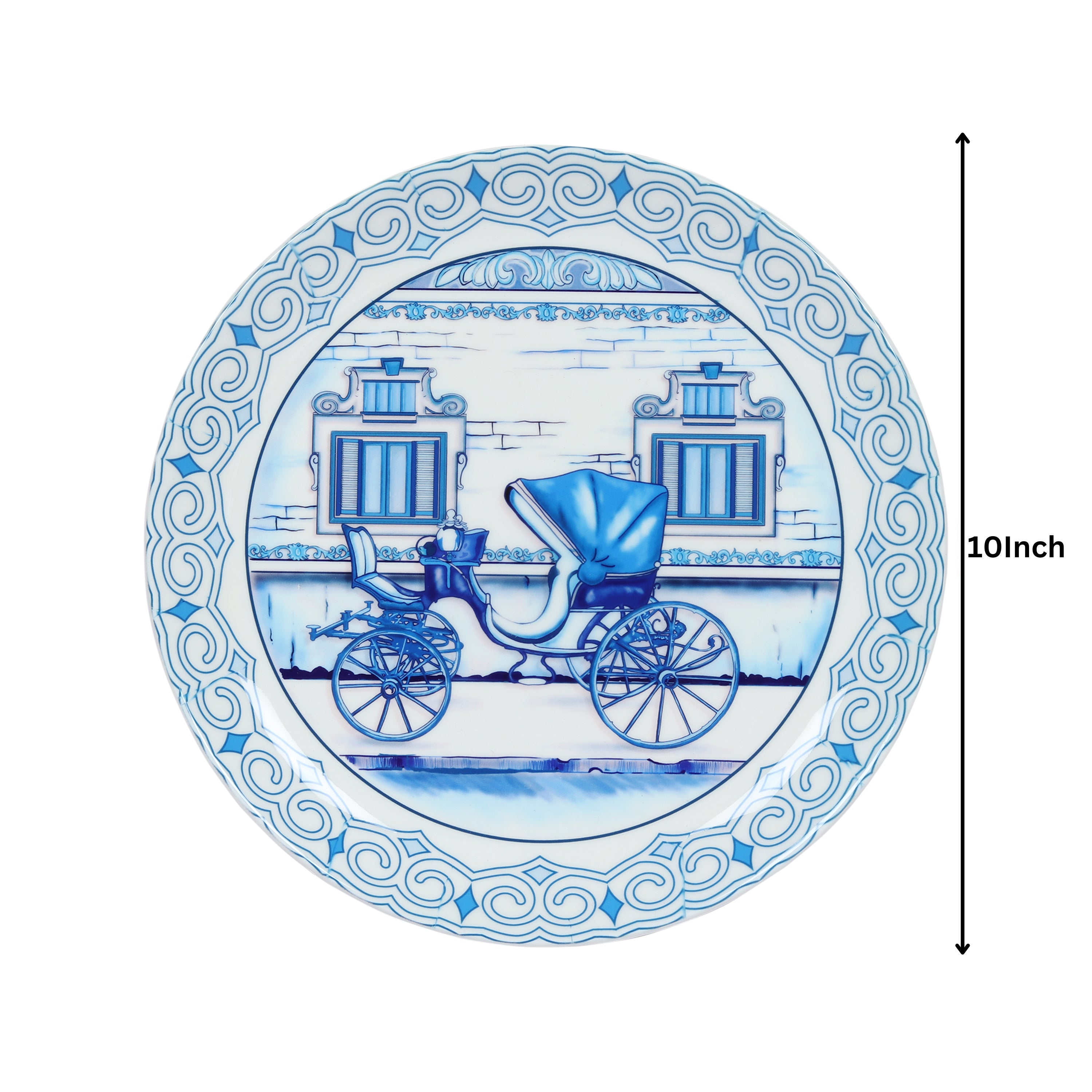 Decorative Wall Plate - Vintage Cart Blue Pottery