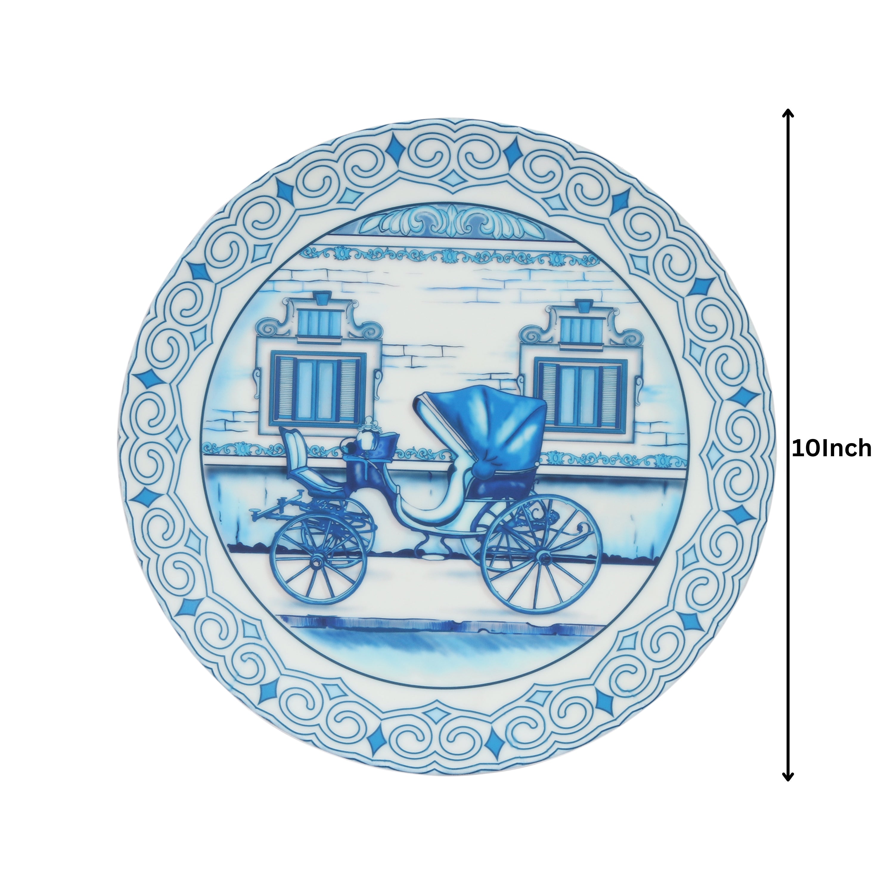 Decorative Wall Plate - Vintage Cart Blue Pottery