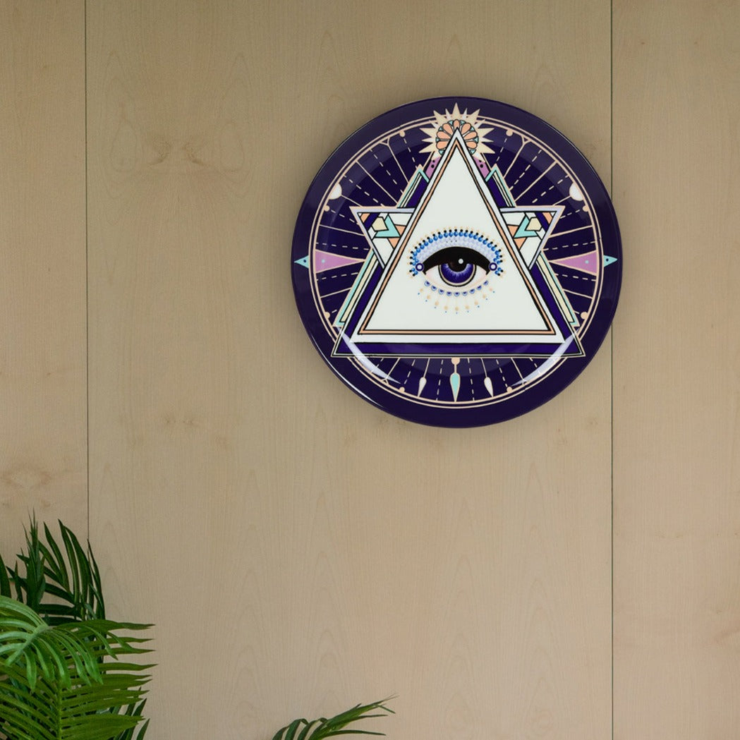 Decorative Wall Plate - Illuminati Evil Eye Series