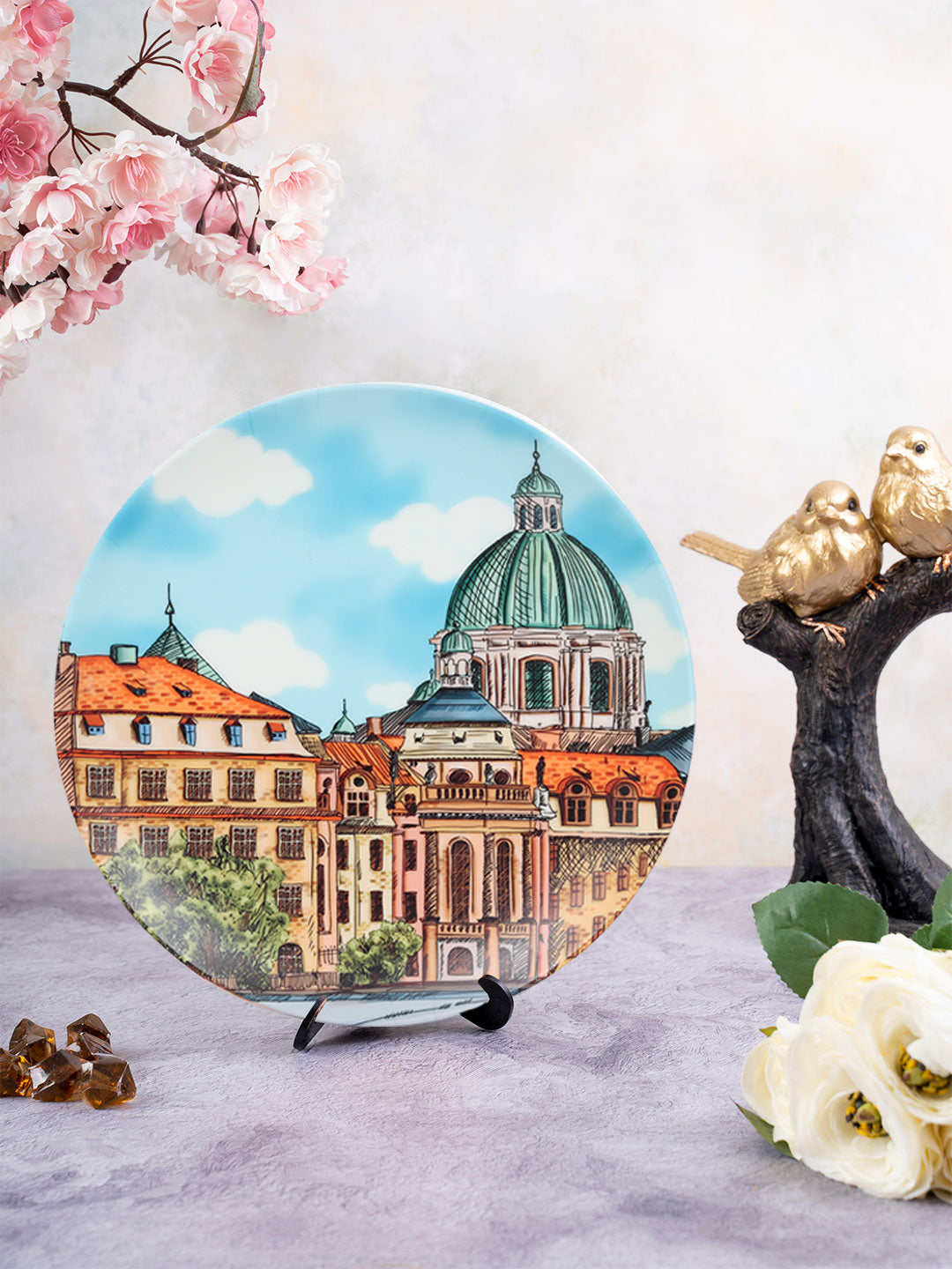 Decorative Wall Plate - European Architecture Prague ( Matte Finish)