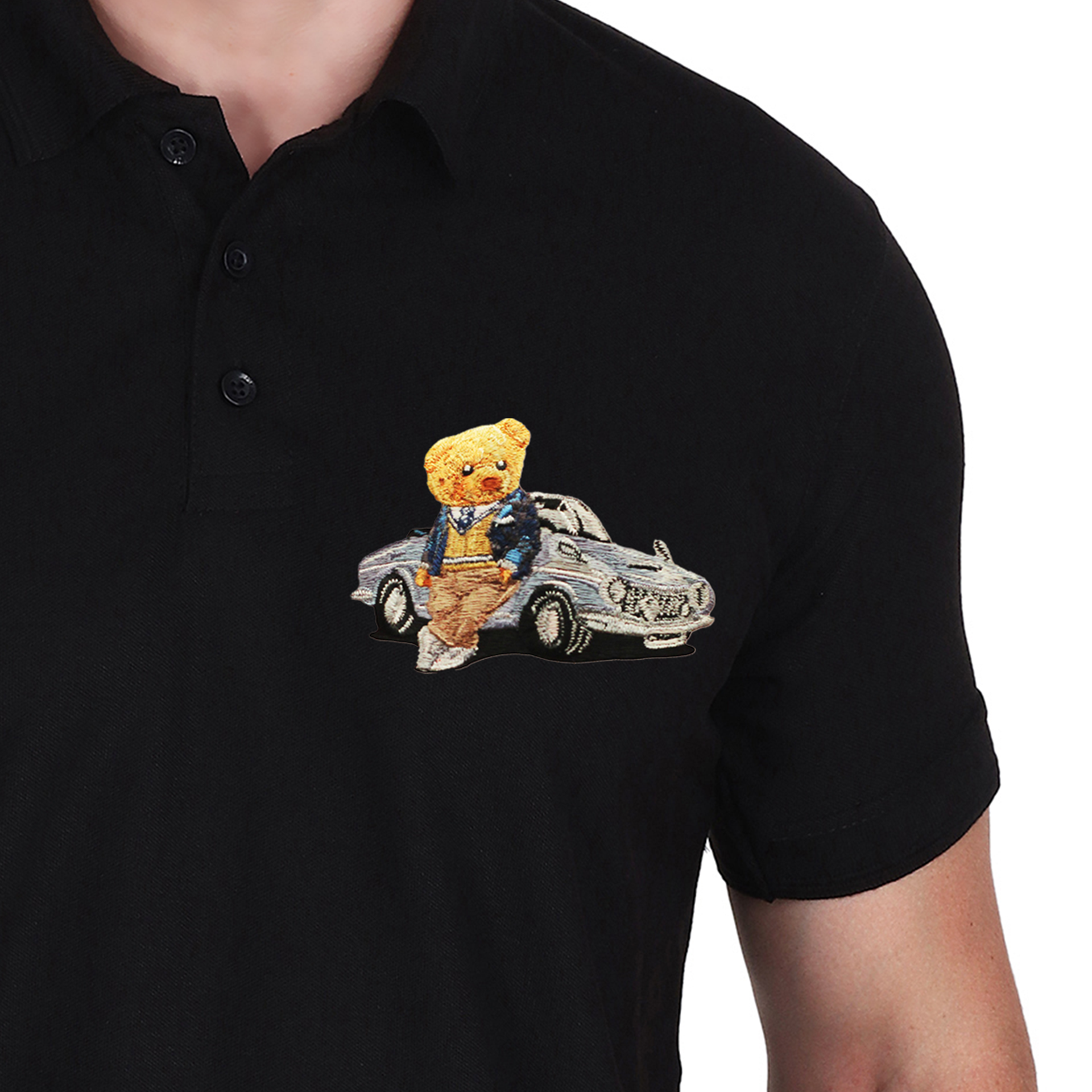 Embroidered T-Shirt - Car bear