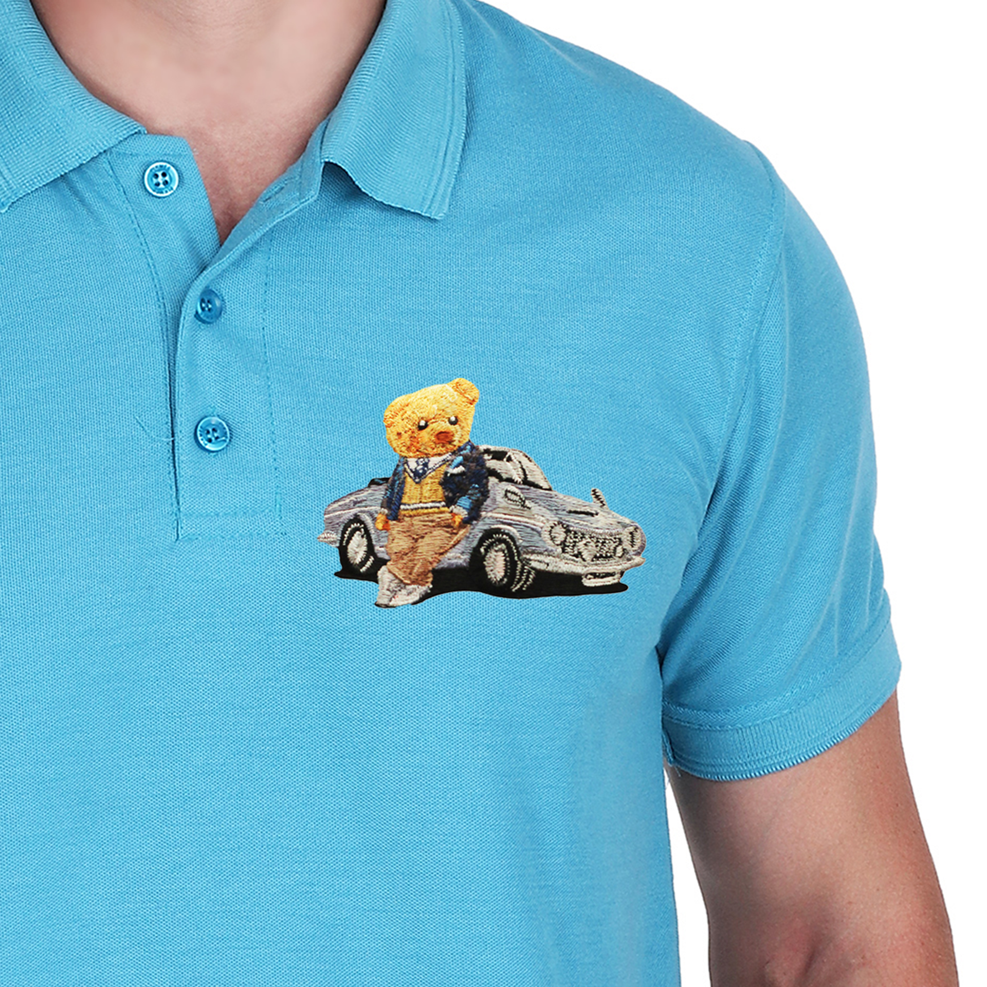 Embroidered T-Shirt - Car bear